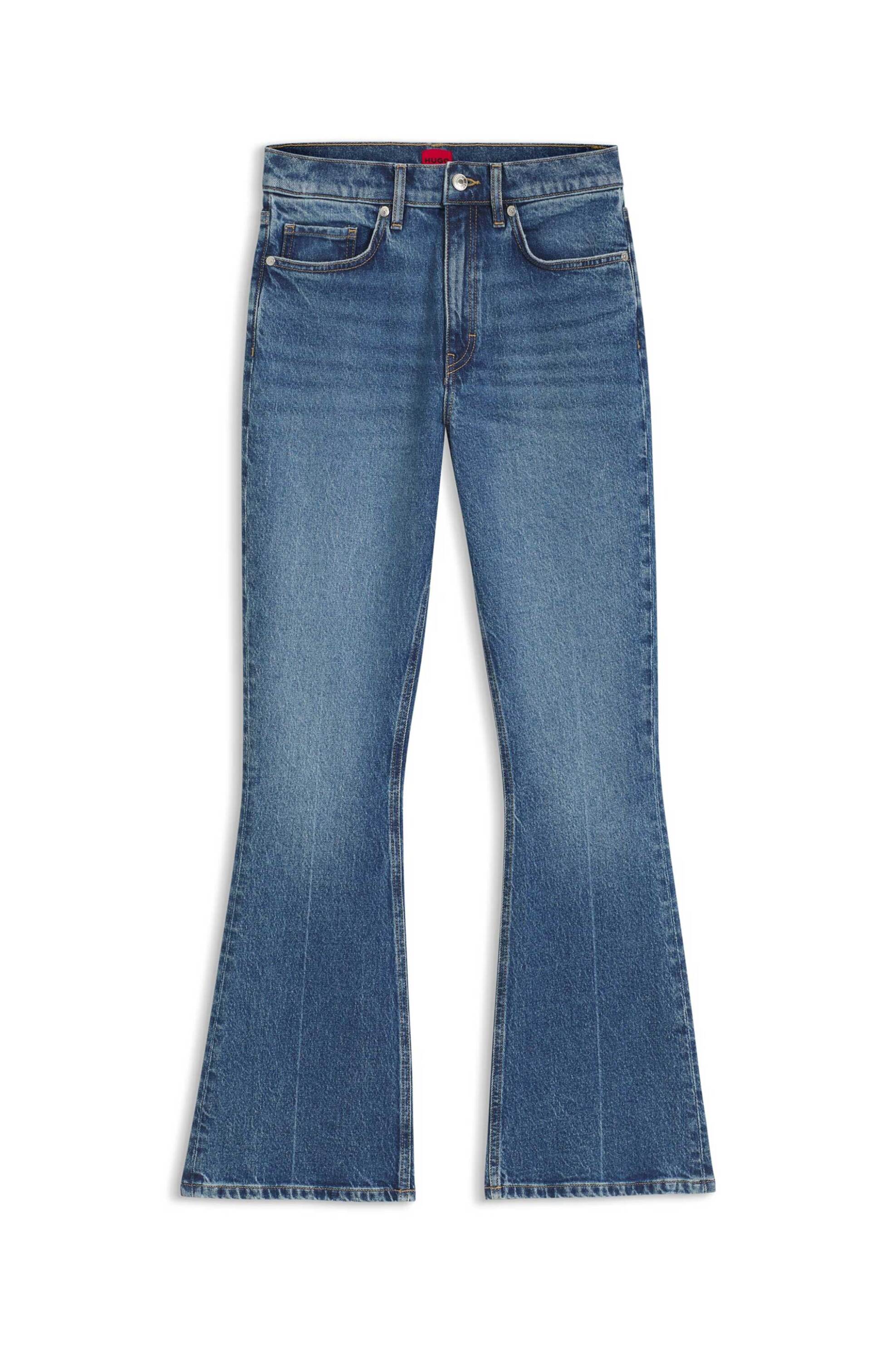 Hugo Γυναικείο Ψηλόμεσο Τζιν Παντελόνι Flared Leg Geflare 2 - 50566178 Γαλάζιο