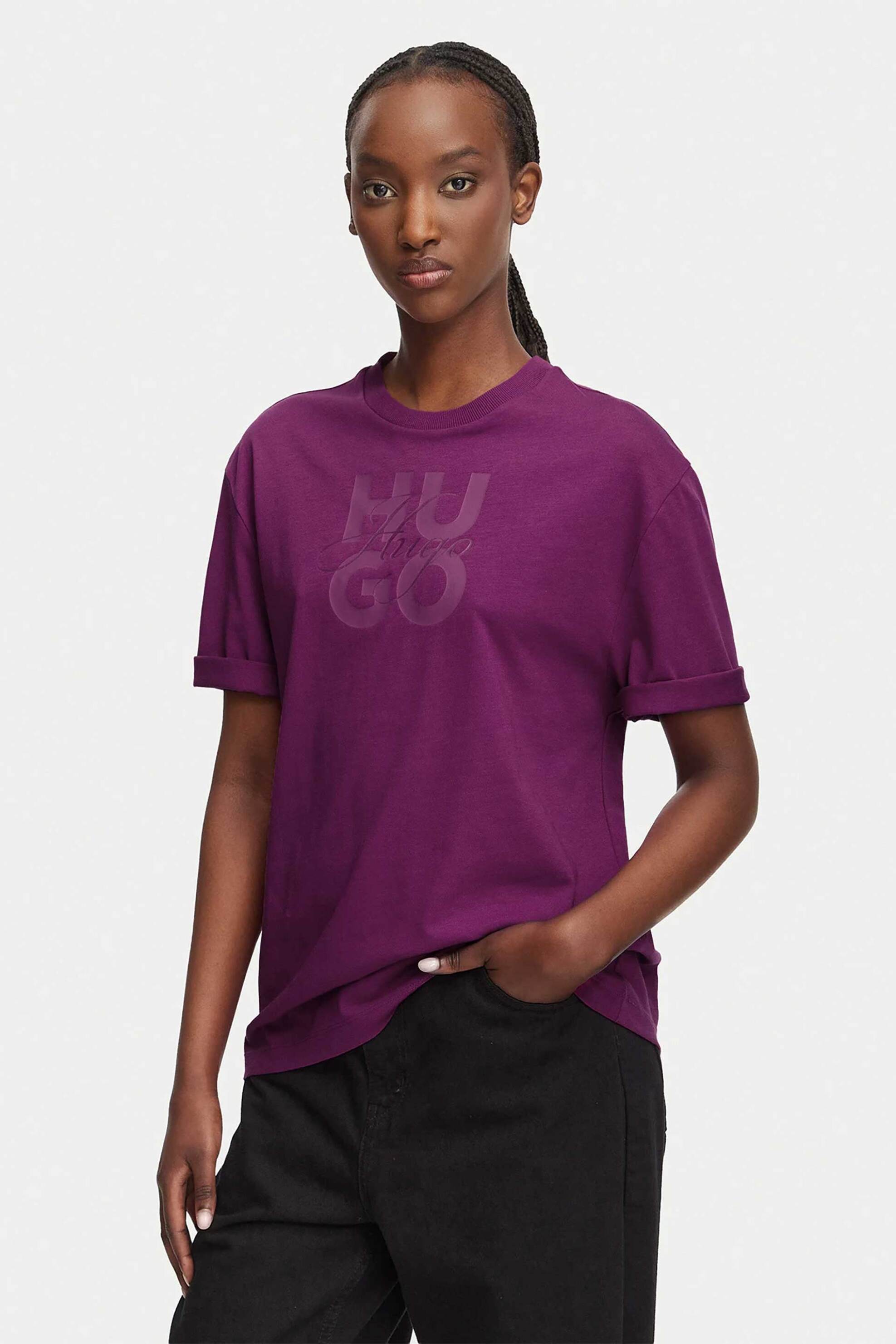 Hugo γυναικείo T-shirt με λογότυπο Relaxed Fit 