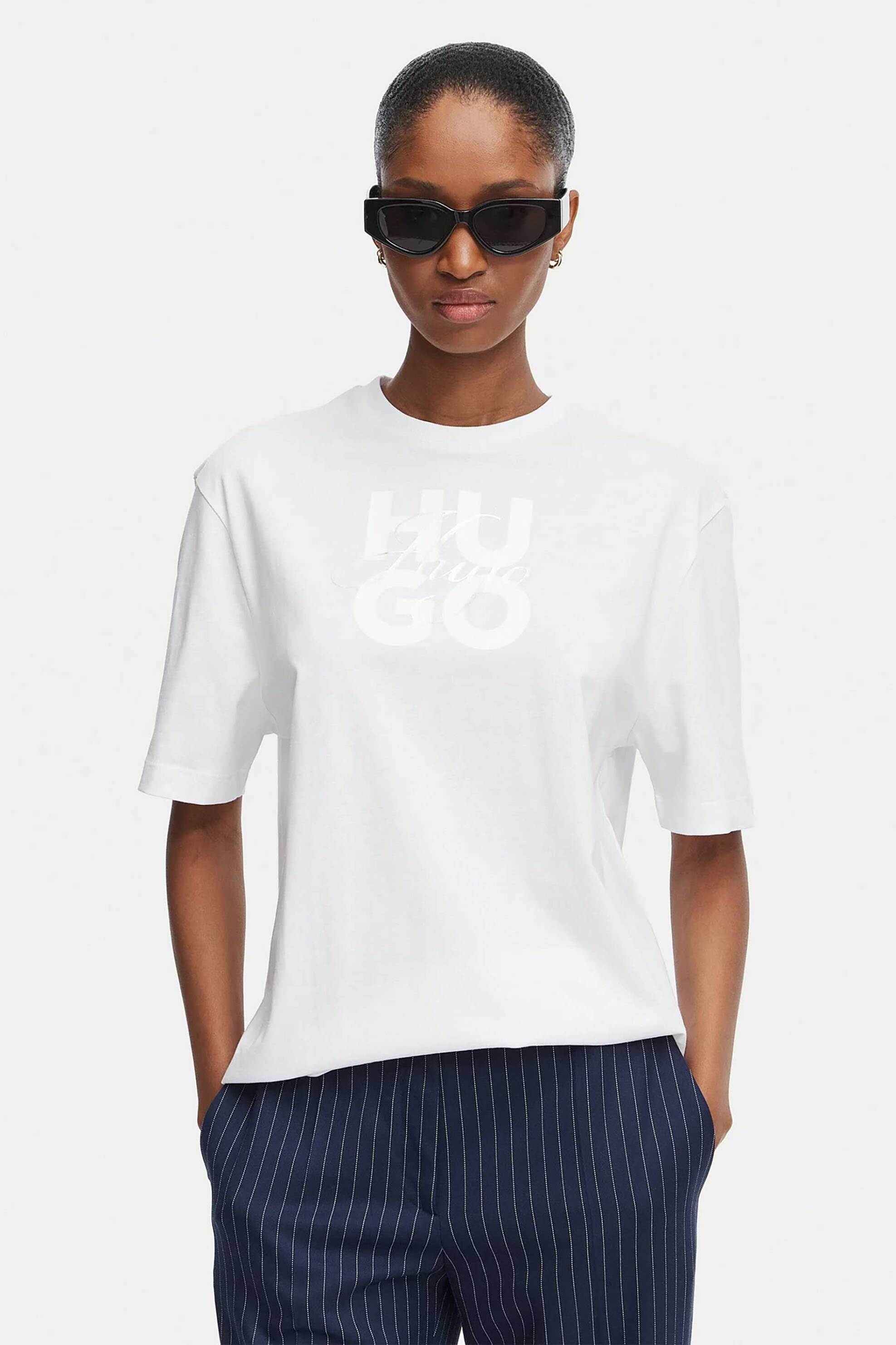 Hugo γυναικείo T-shirt με λογότυπο Relaxed Fit 
