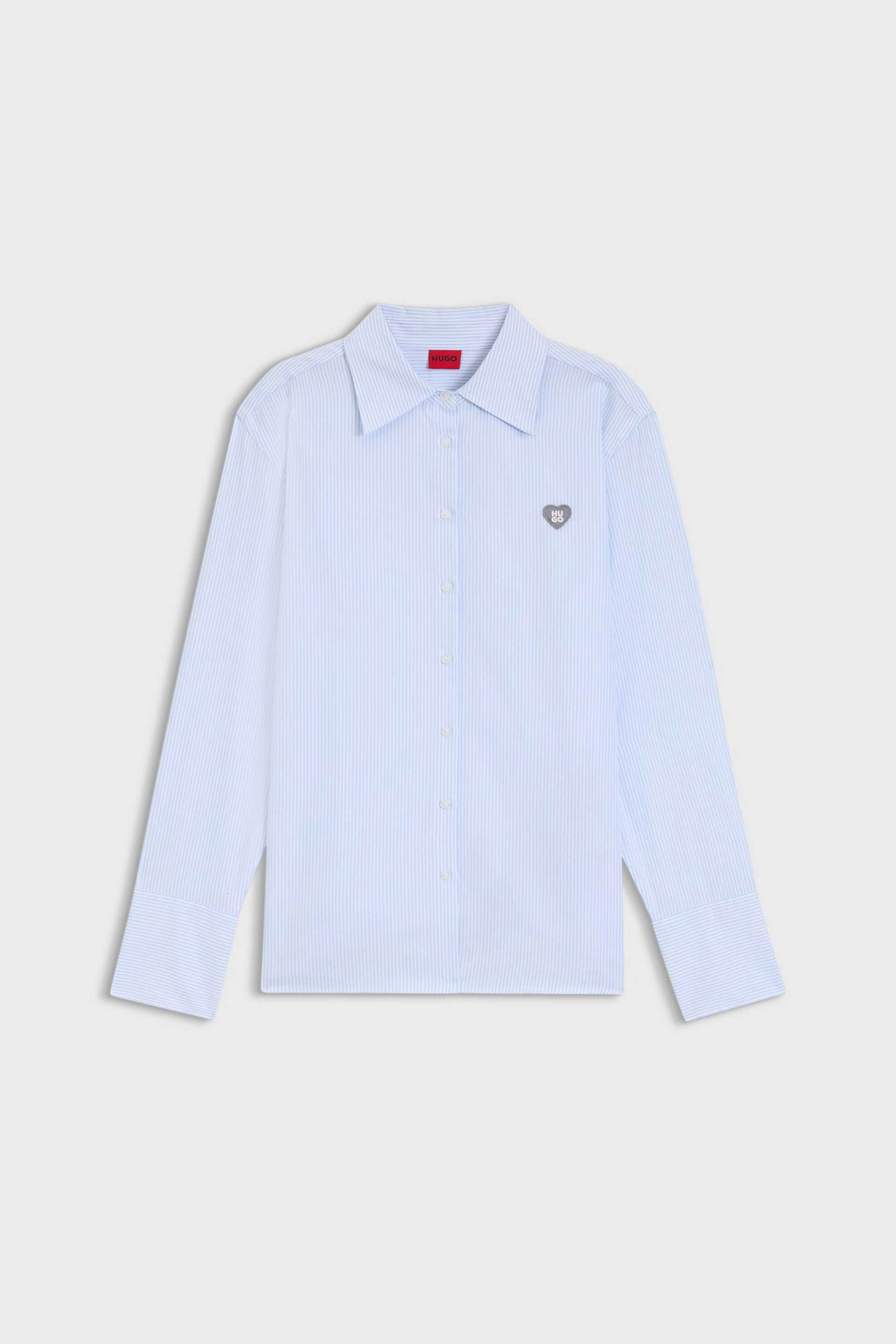 Hugo Γυναικείο Πουκάμισο με Λογότυπο Relaxed Fit Erselia - 50556370 Γαλάζιο