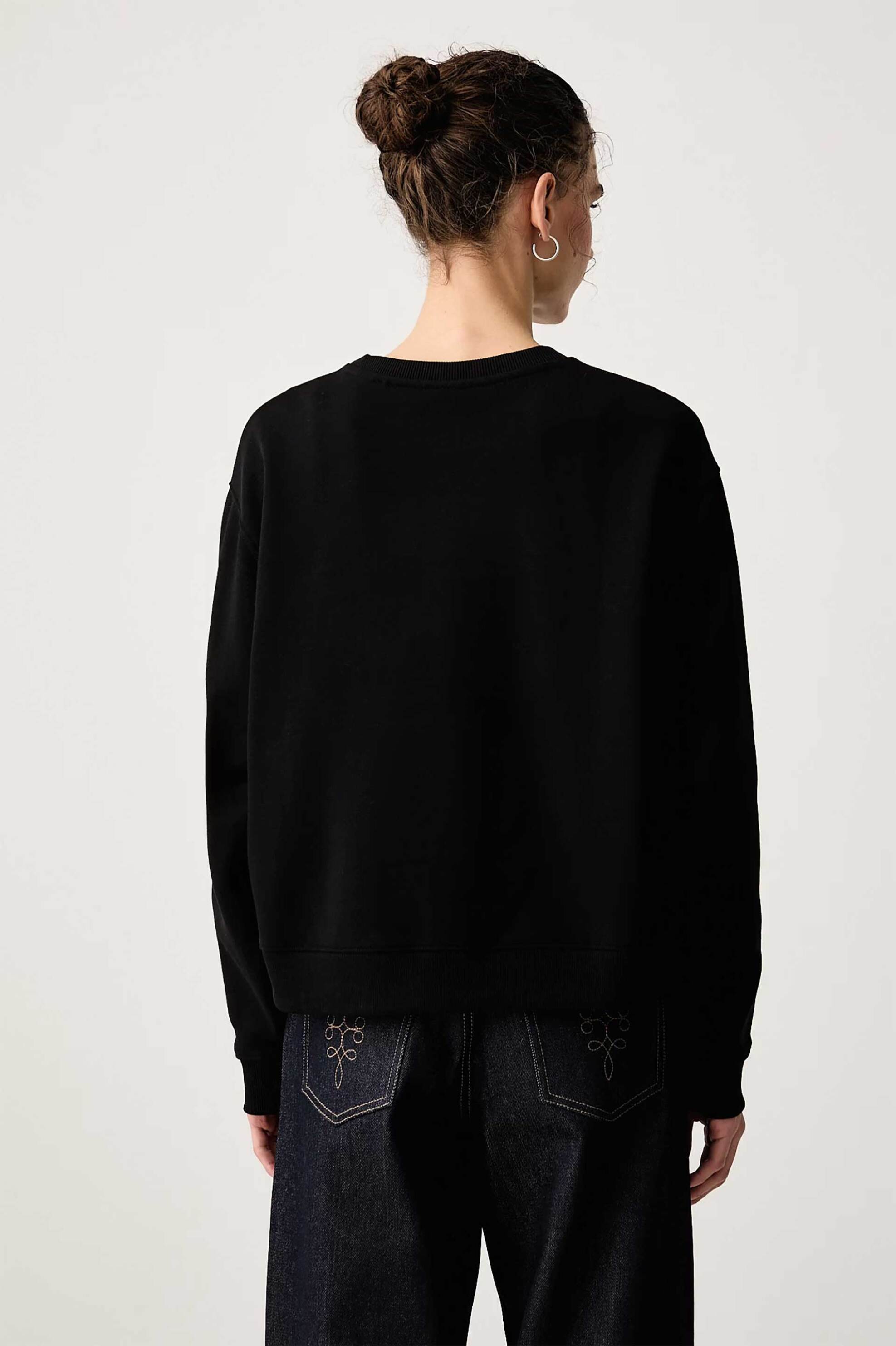 Hugo γυναικεία μπλούζα φούτερ με κεντημένο logo Relaxed Fit 