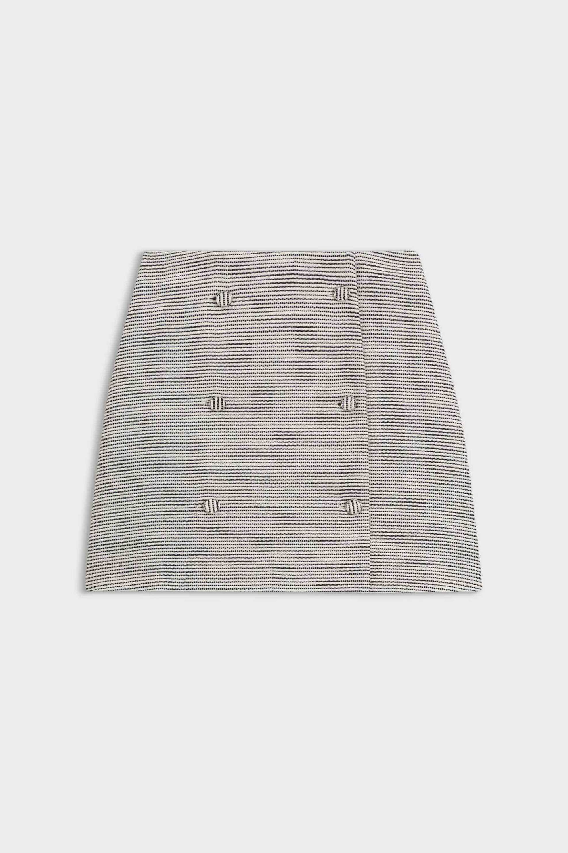 Hugo Γυναικεία Mini Φούστα με Κουμπιά Ralinea - 50563237 Ασπρόμαυρο