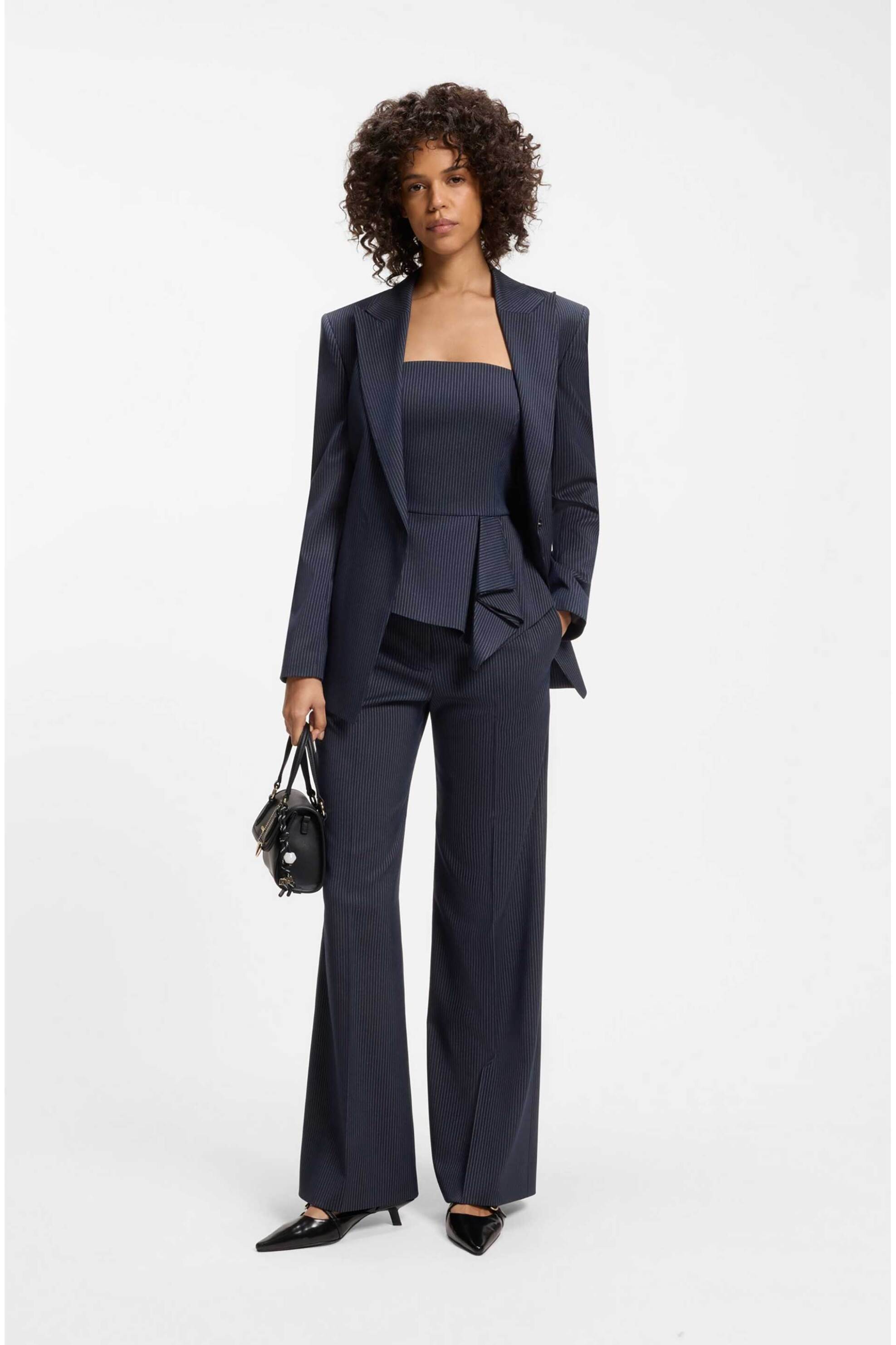 HUGO Hugo Boss γυναικείο παντελόνι Regular Fit "Hasmina" - 50566085 Μπλε Σκούρο
