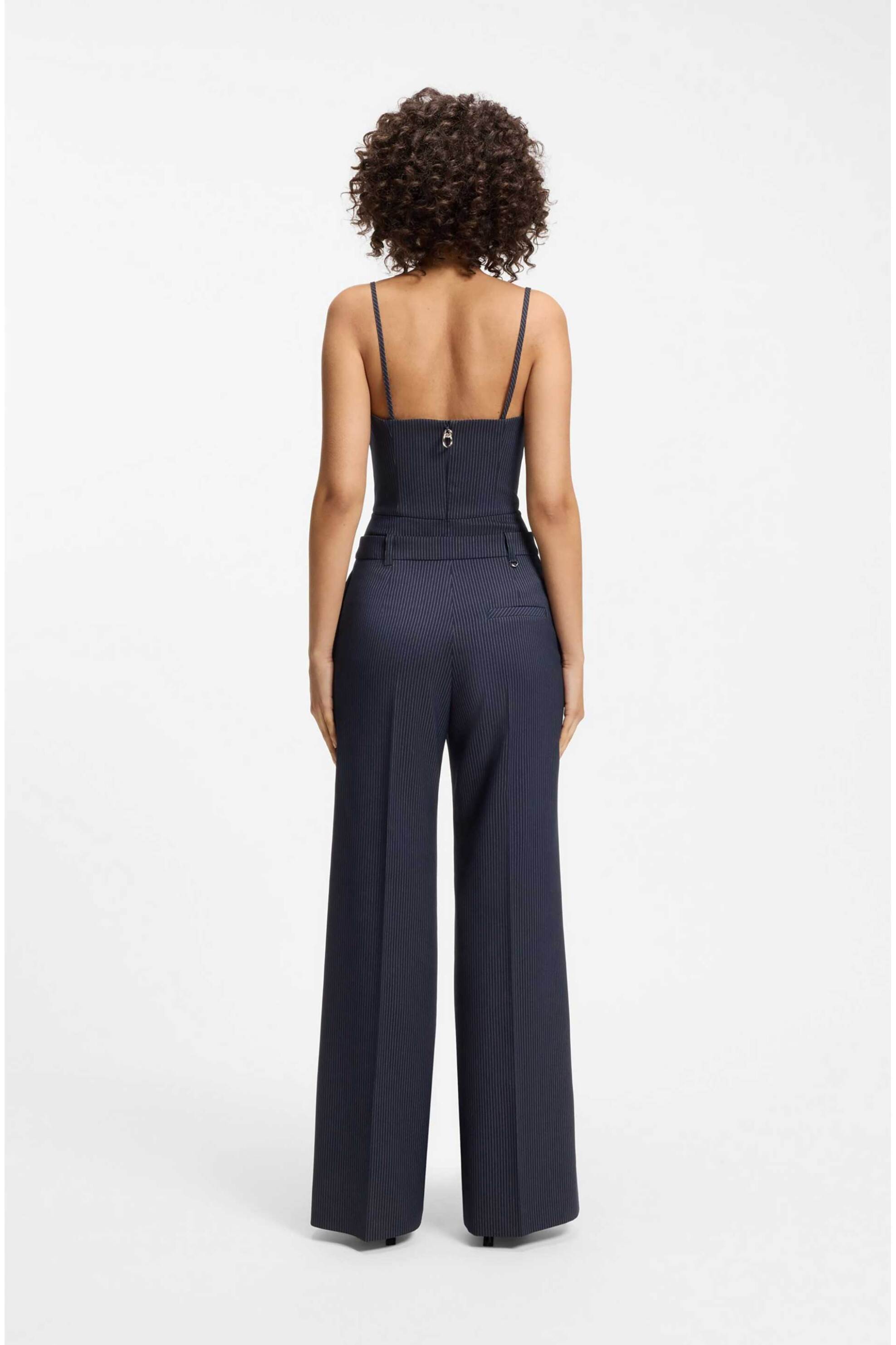 HUGO Hugo Boss γυναικείο παντελόνι Regular Fit "Hasmina" - 50566085 Μπλε Σκούρο - 3