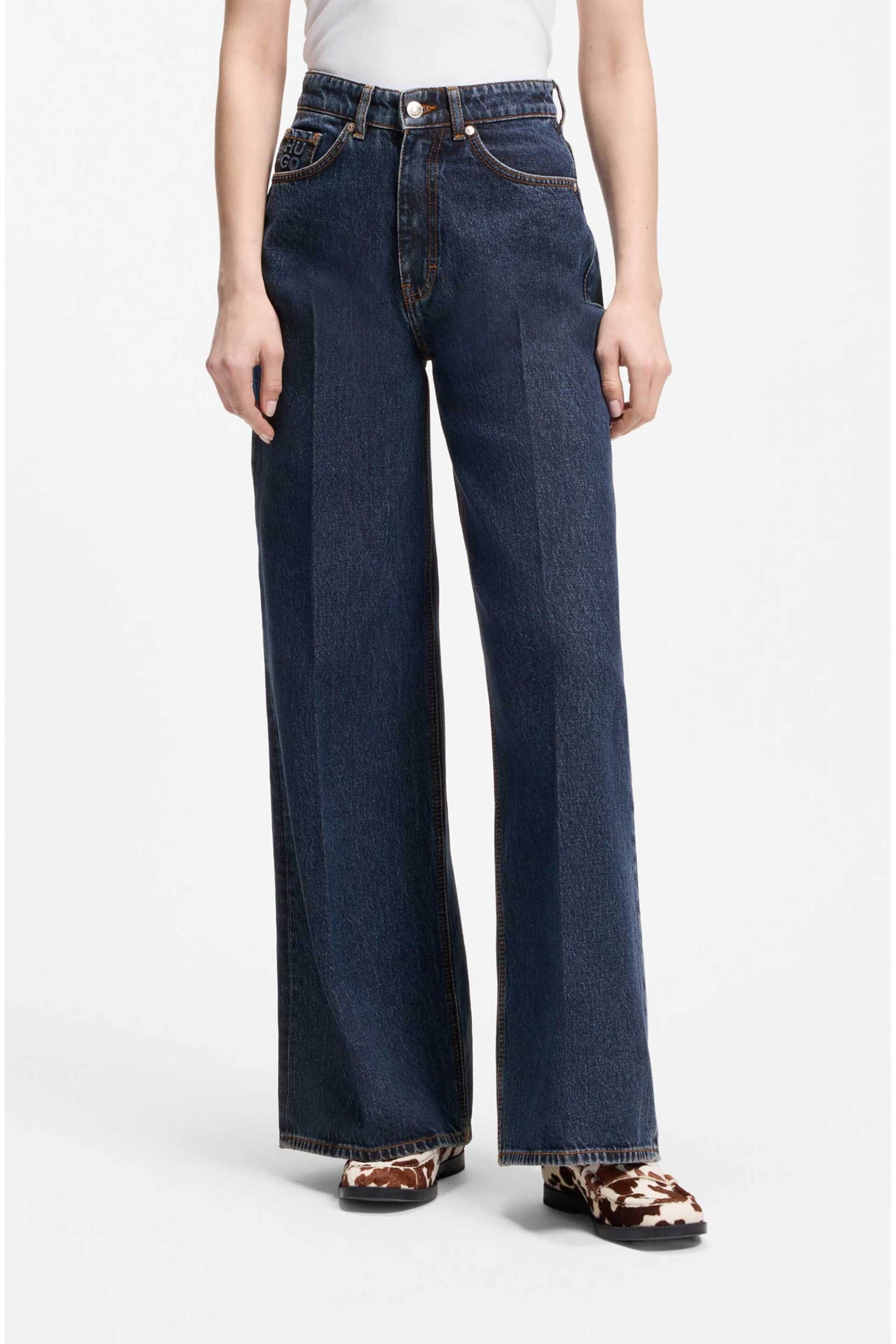Hugo γυναικείο ψηλόμεσο τζιν παντελόνι Wide Leg 