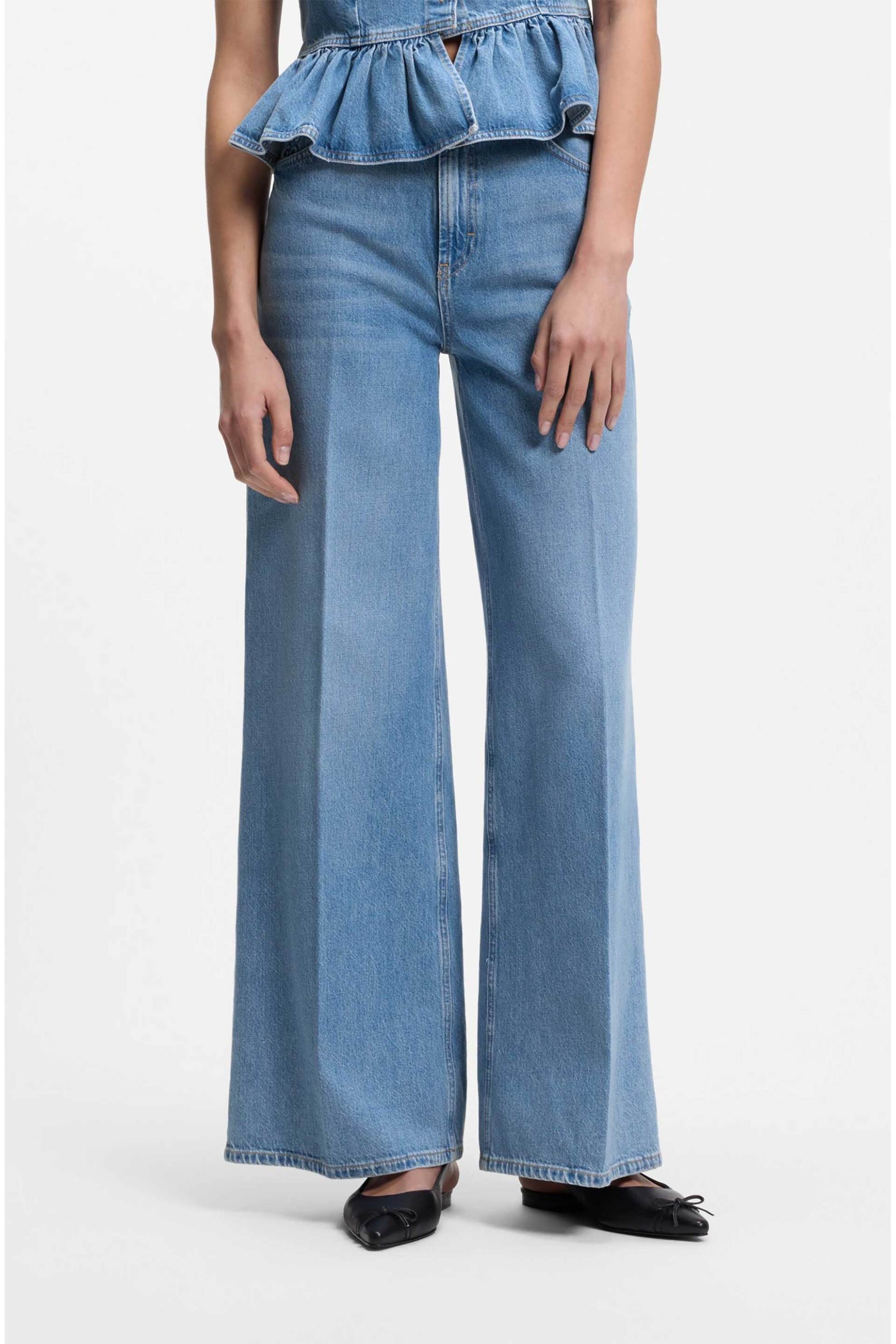 Hugo γυναικείο ψηλόμεσο τζιν παντελόνι Wide Leg 