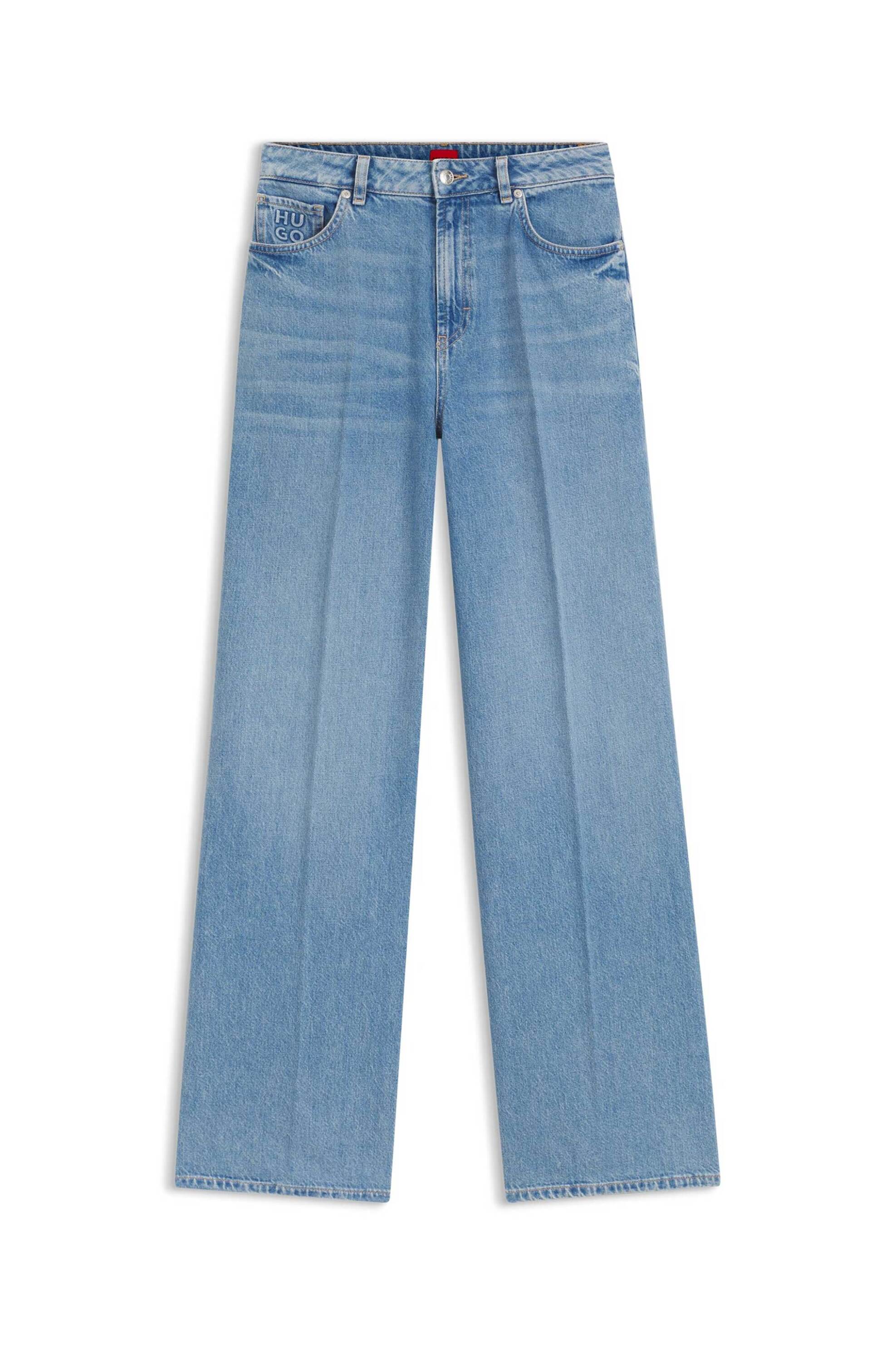 Hugo Γυναικείο Ψηλόμεσο Τζιν Παντελόνι Wide Leg 937 16 - 50563527 Denim Blue