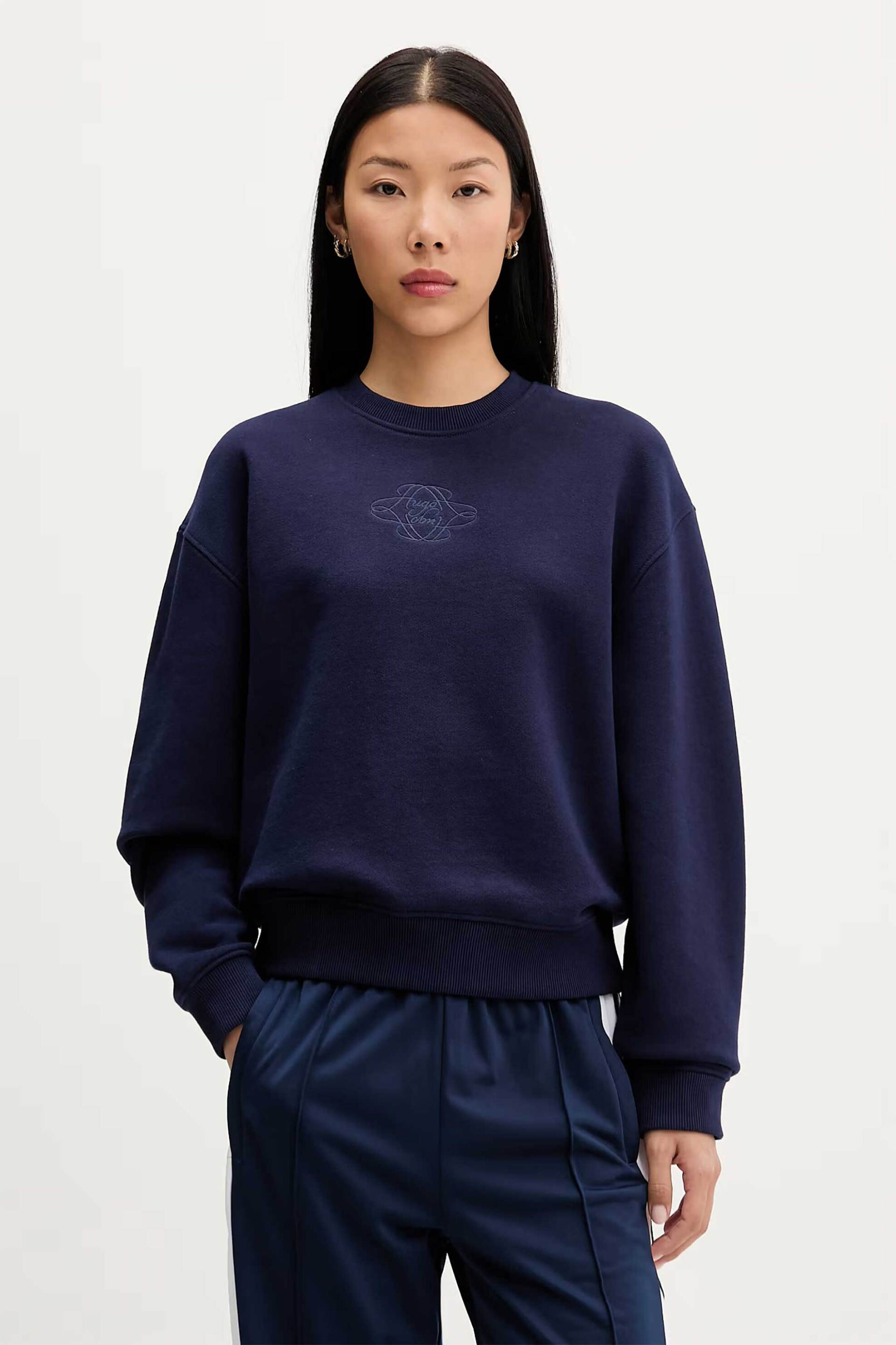 Hugo γυναικεία μπλούζα φούτερ με κεντημένο logo Relaxed Fit 