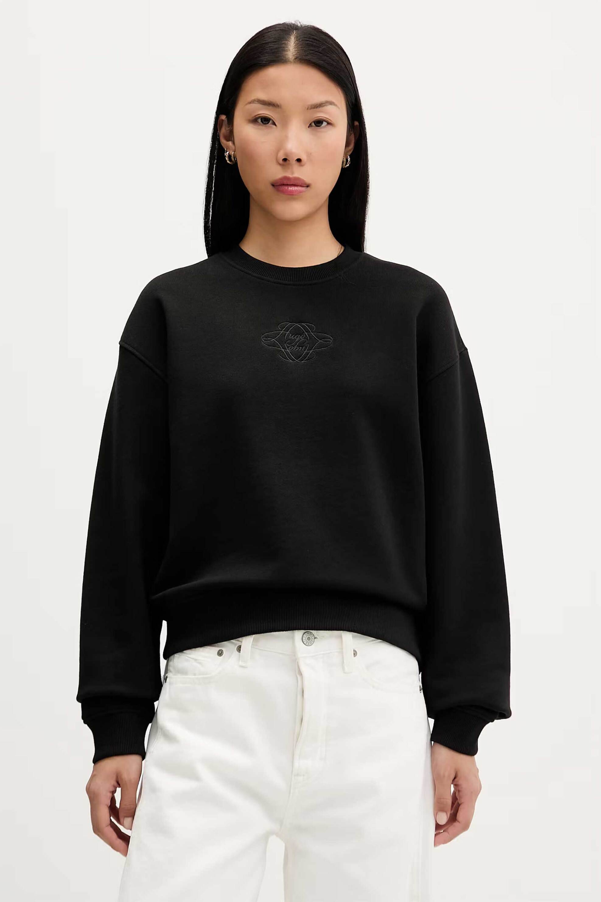 Hugo γυναικεία μπλούζα φούτερ με κεντημένο logo Relaxed Fit 