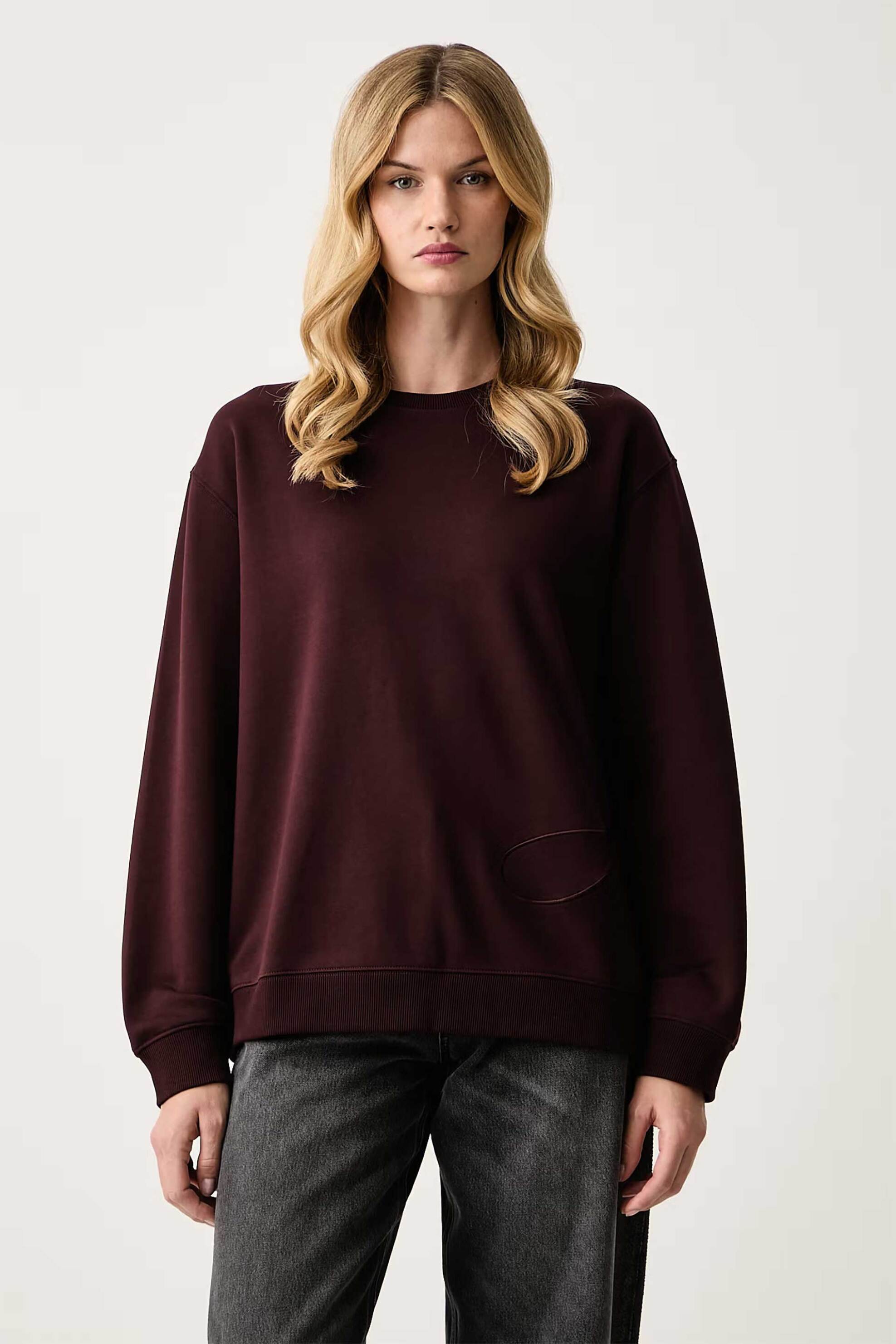 Hugo γυναικεία μπλούζα φούτερ με κεντημένο logo Relaxed Fit 