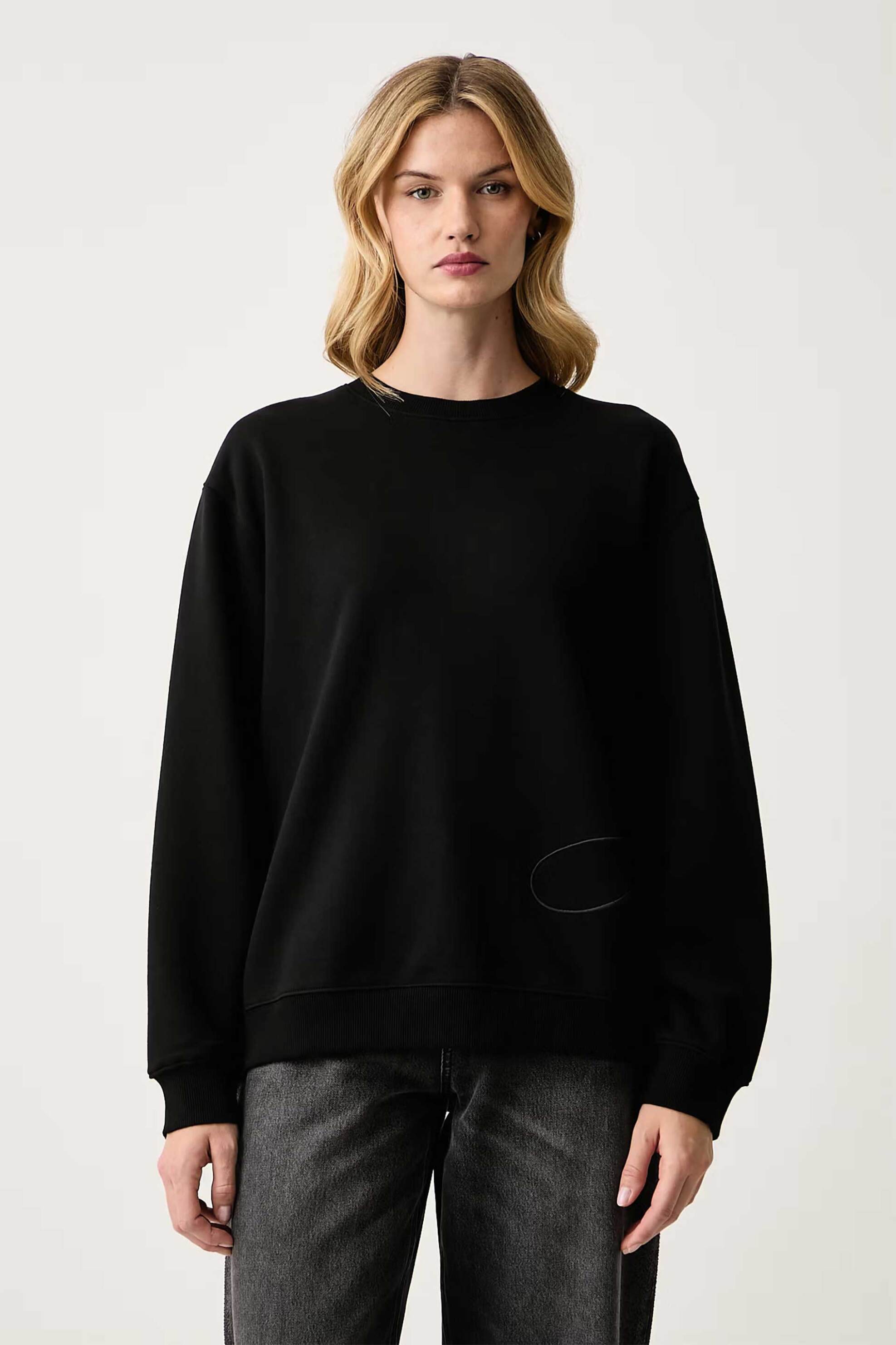 Hugo γυναικεία μπλούζα φούτερ με κεντημένο logo Relaxed Fit 