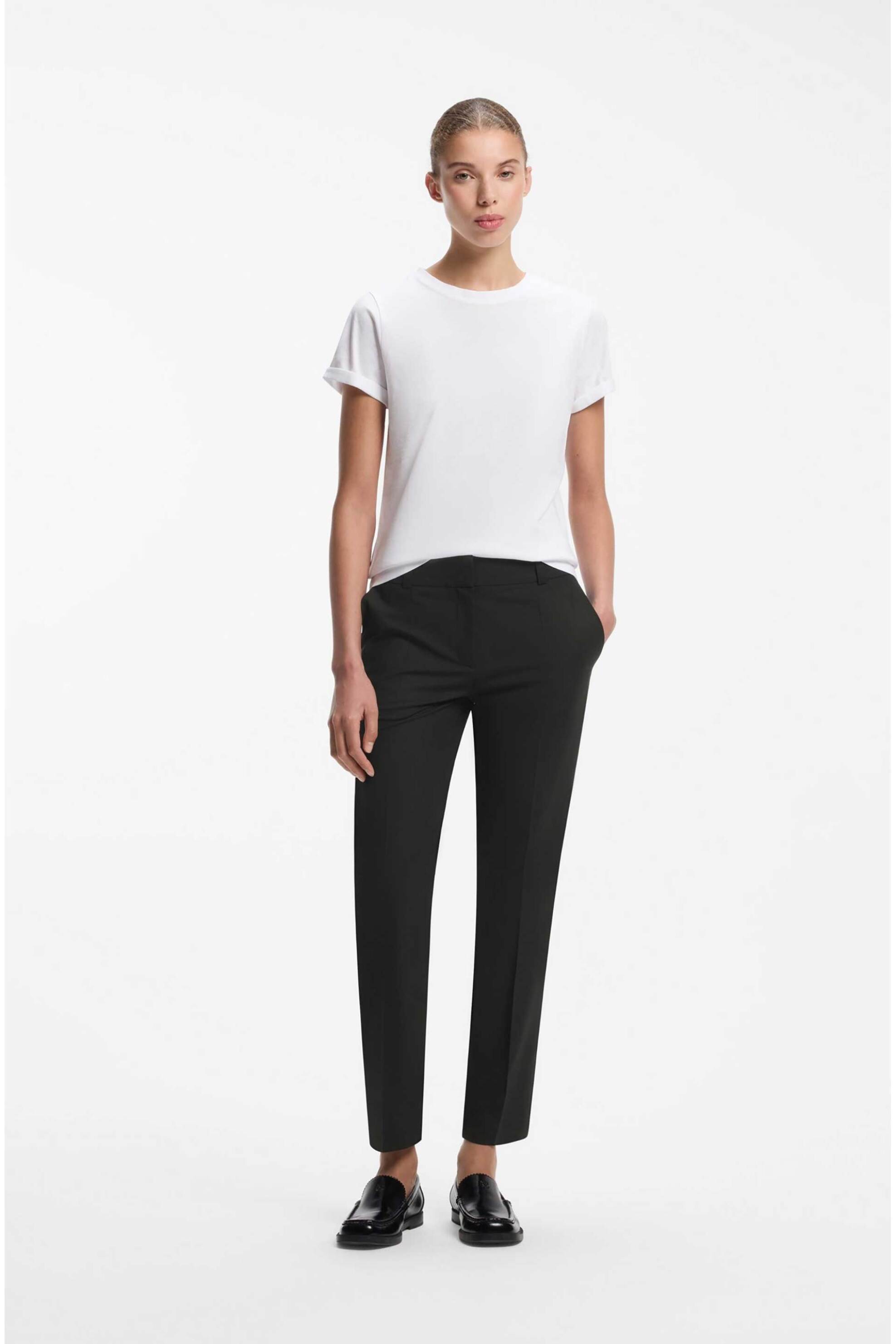 HUGO Hugo γυναικείο παντελόνι cropped Slim Fit "Hetana" - 50570902 Μαύρο