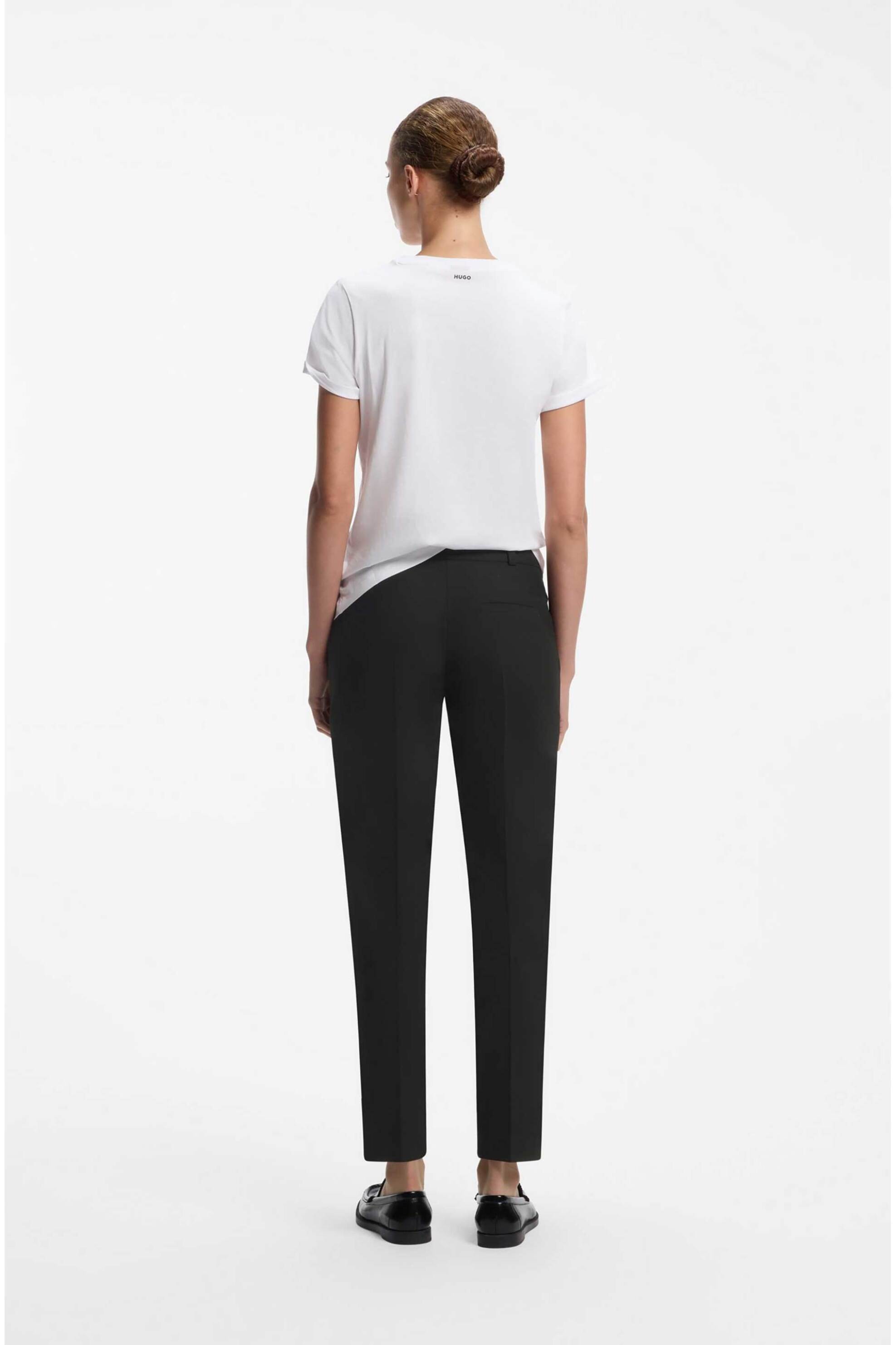HUGO Hugo γυναικείο παντελόνι cropped Slim Fit "Hetana" - 50570902 Μαύρο - 3