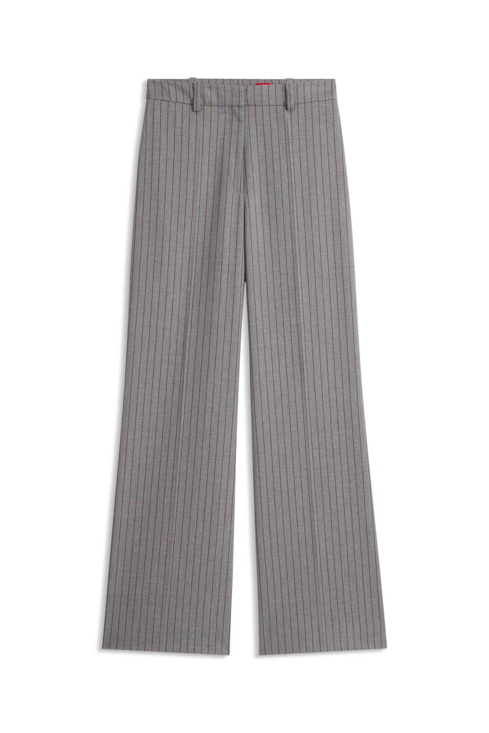 Hugo Γυναικείο Παντελόνι Ριγέ Regular Fit Hasmina - 50569808 Γκρι