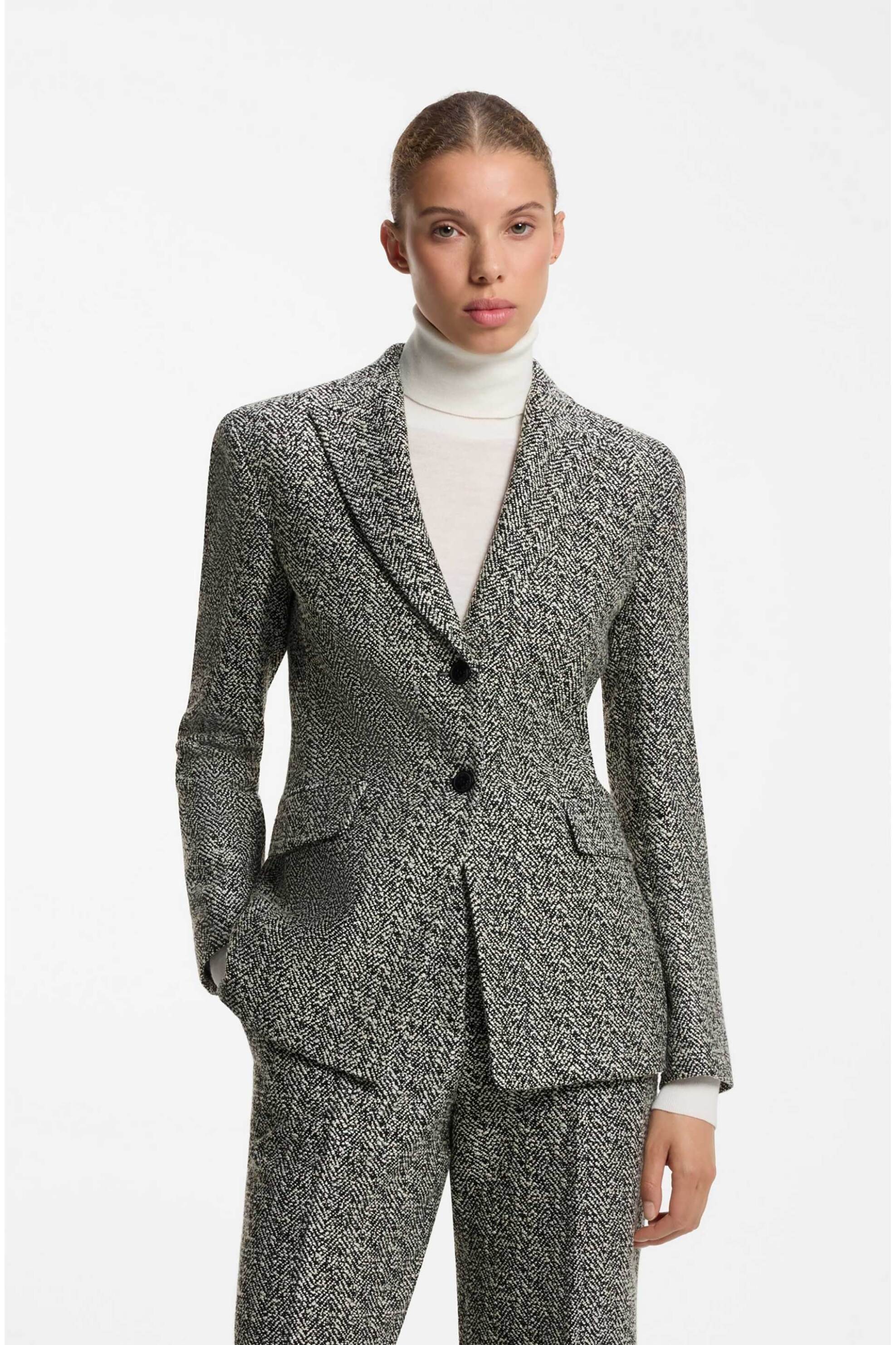 Hugo γυναικείο σακάκι με herringbone pattern 
