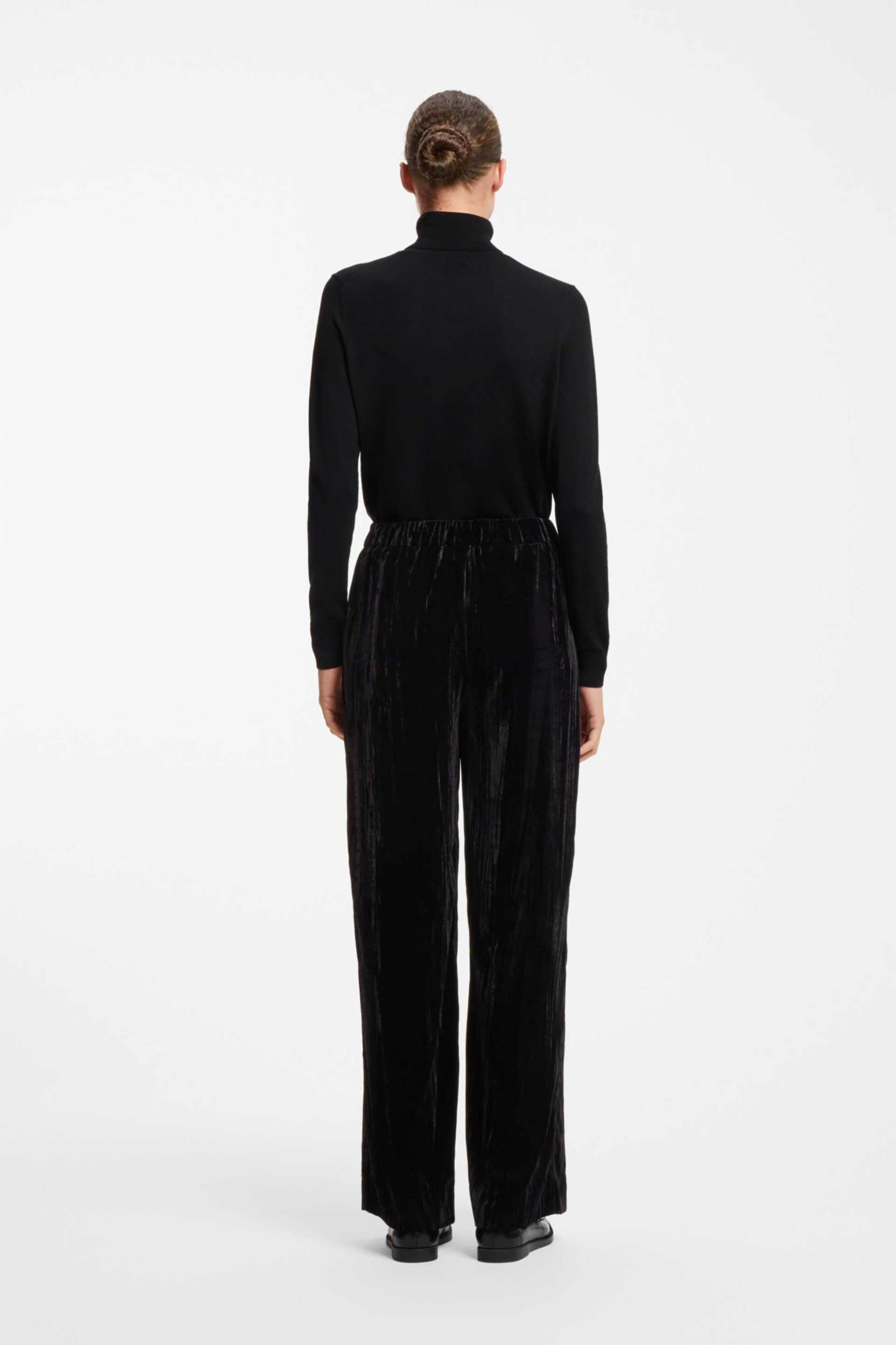 HUGO Hugo γυναικείo παντελόνι velvet Straight Leg "Haseli-1" - 50569665 Μαύρο - 3