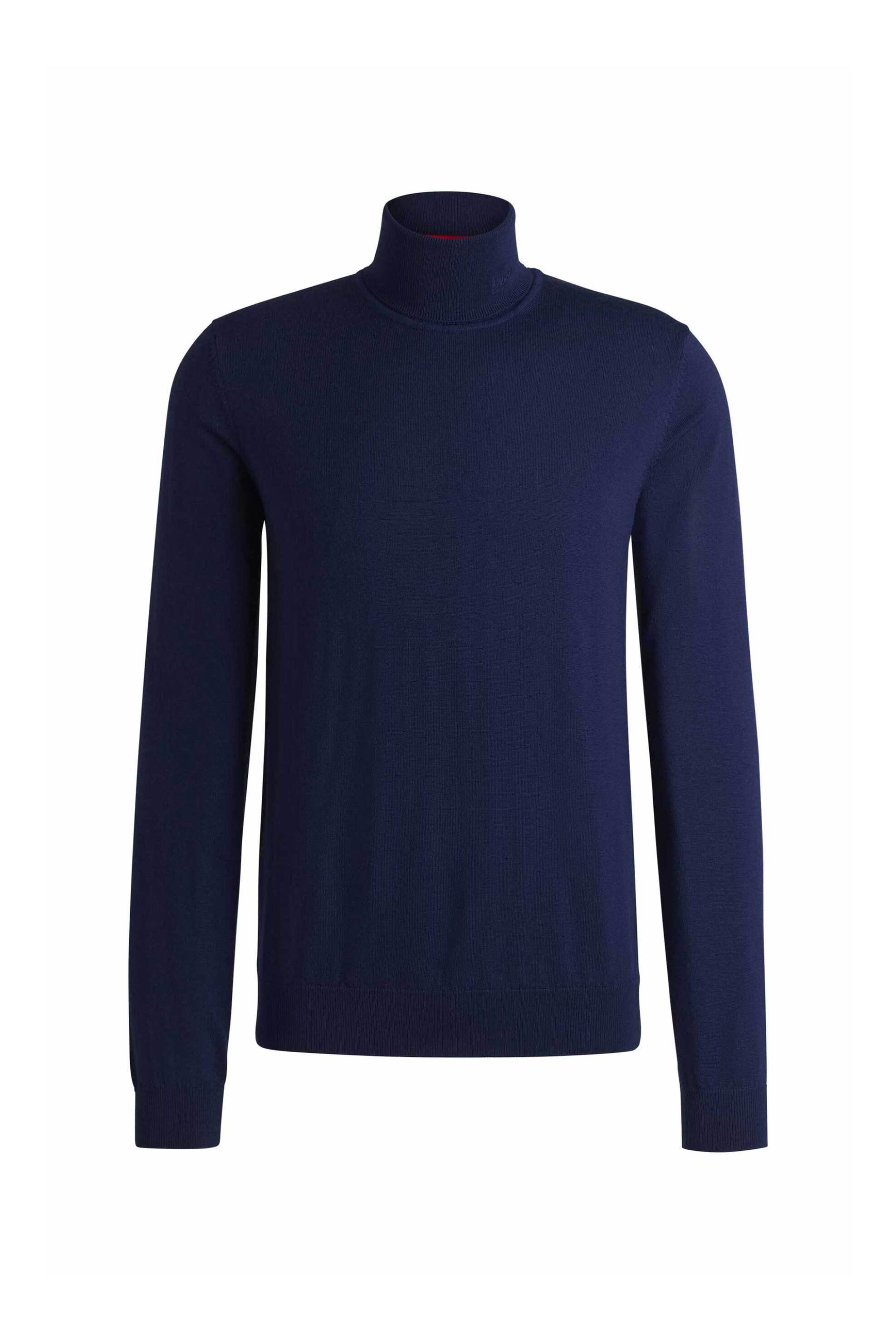 Hugo Boss ανδρική μάλλινη μπλούζα ζιβάγκο Regular Fit "San Thomas" - 50474174 Μπλε Marine