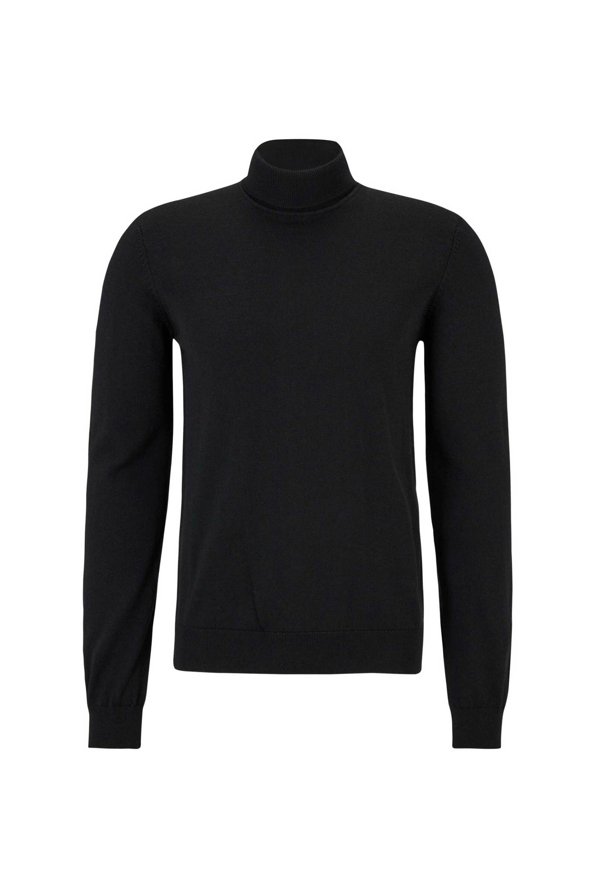 Hugo Boss ανδρική μάλλινη μπλούζα ζιβάγκο Regular Fit "San Thomas" - 50474174 Μαύρο Ασφάλτου