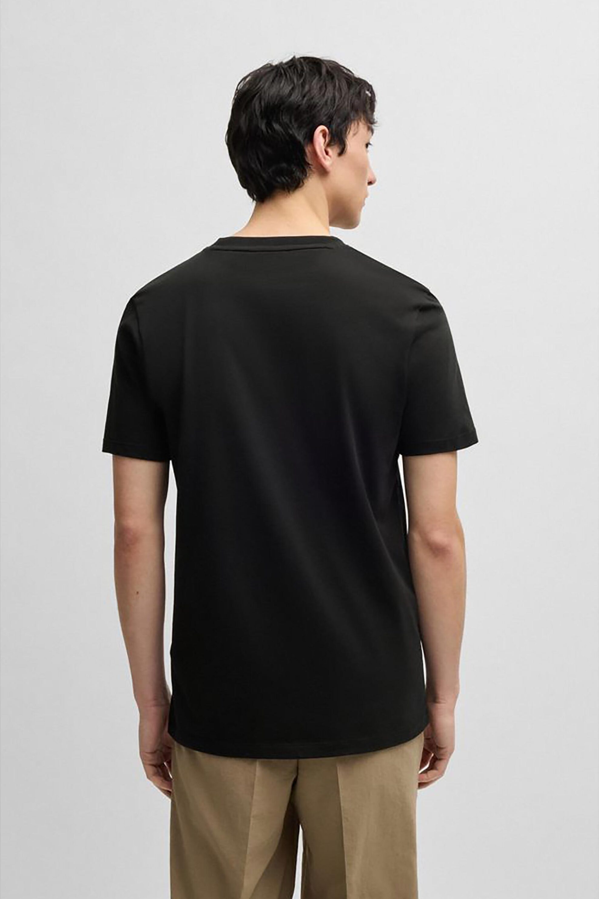 Hugo Boss Ανδρικό T-Shirt με Logo Print Regular Fit Dulivio - 50467556 Μαύρο