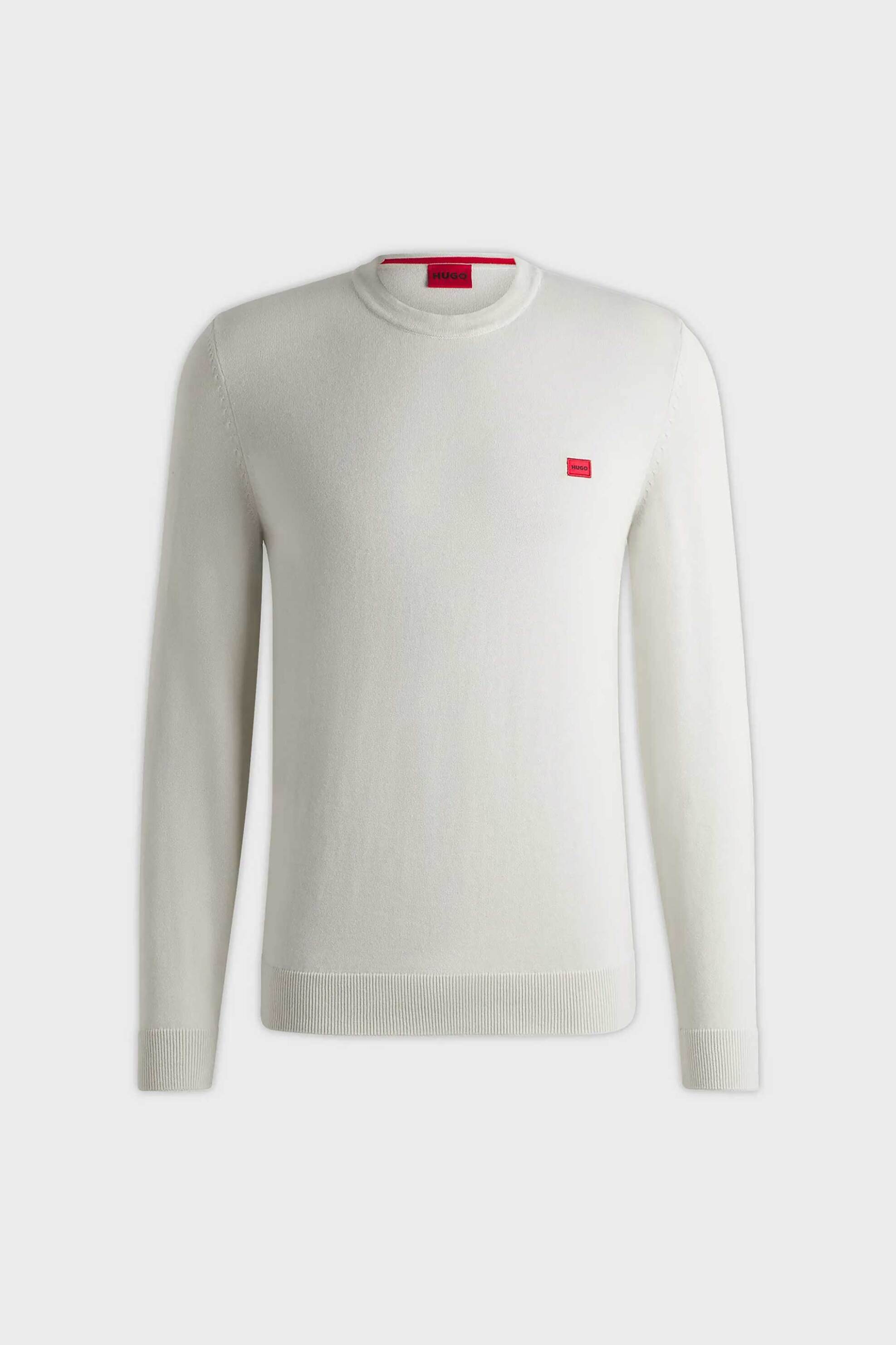 Hugo Boss ανδρικό πουλόβερ μονόχρωμο με λογότυπο "San Cassius" - 50475083 Λευκό