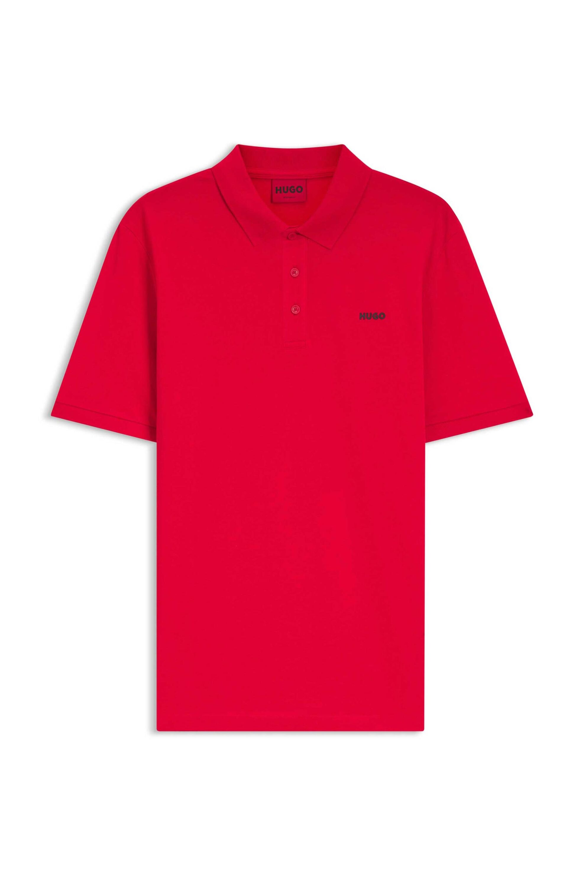 Hugo Boss ανδρική μπλούζα πόλο με λογότυπο Regular Fit "Donos" - 50466182 Κόκκινο
