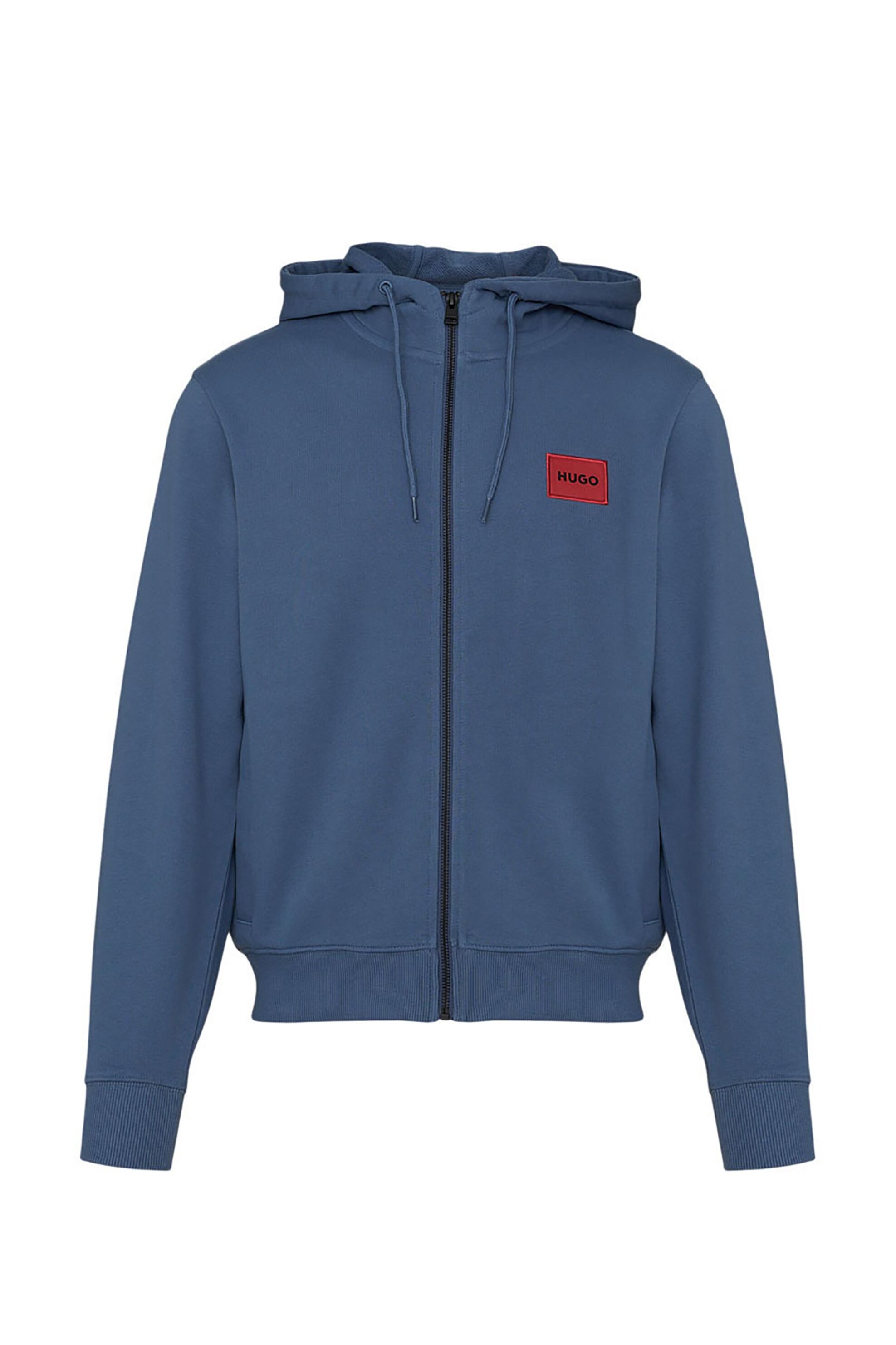 Hugo Boss ανδρική ζακέτα φούτερ με κουκούλα και contrast logo patch Regular Fit "Daple" - 50447972 Μπλε Ραφ