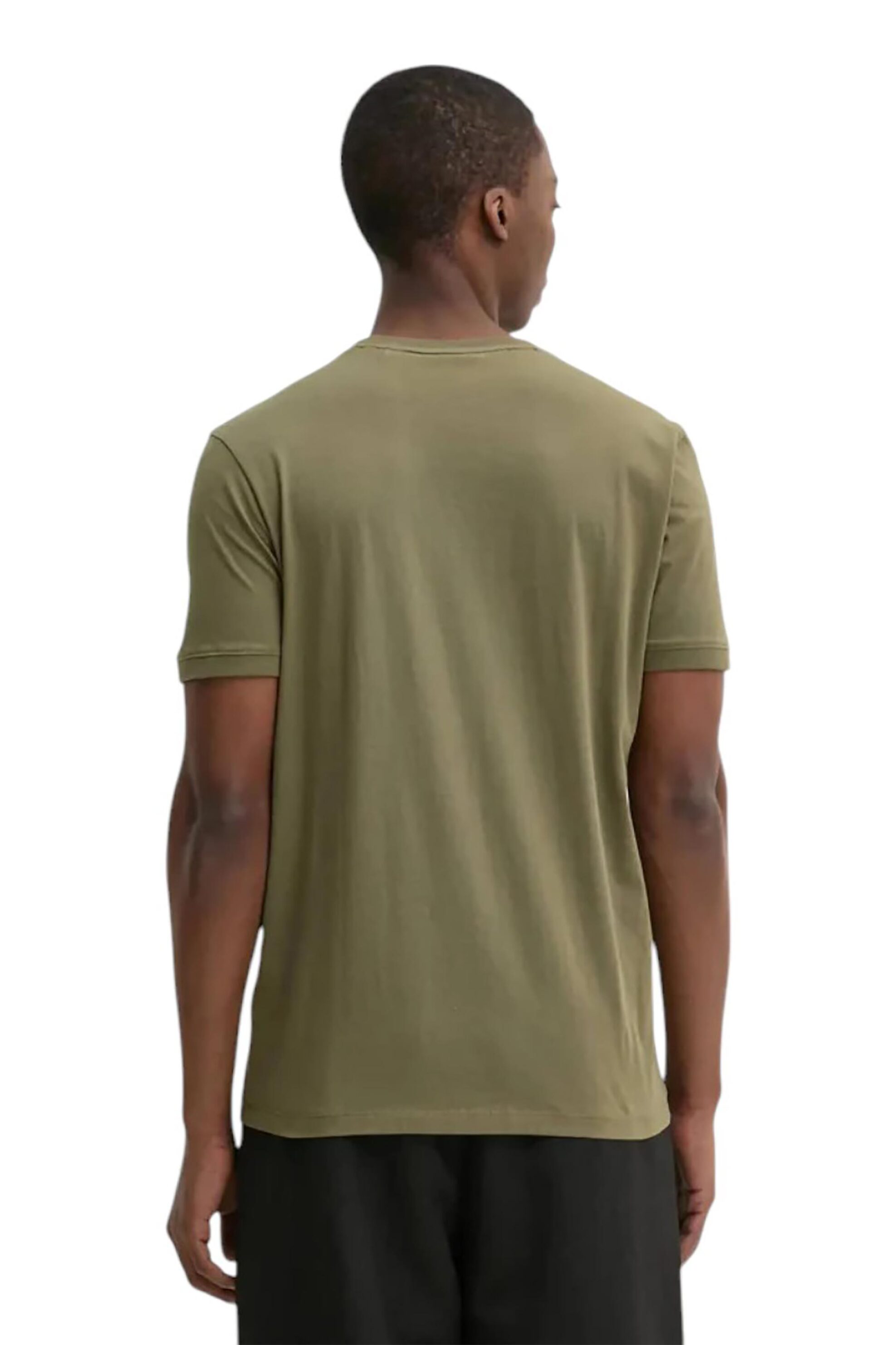 Hugo Boss Ανδρικό T-Shirt με Contrast Logo Patch Regular Fit Diragolino - 50447978 Χακί