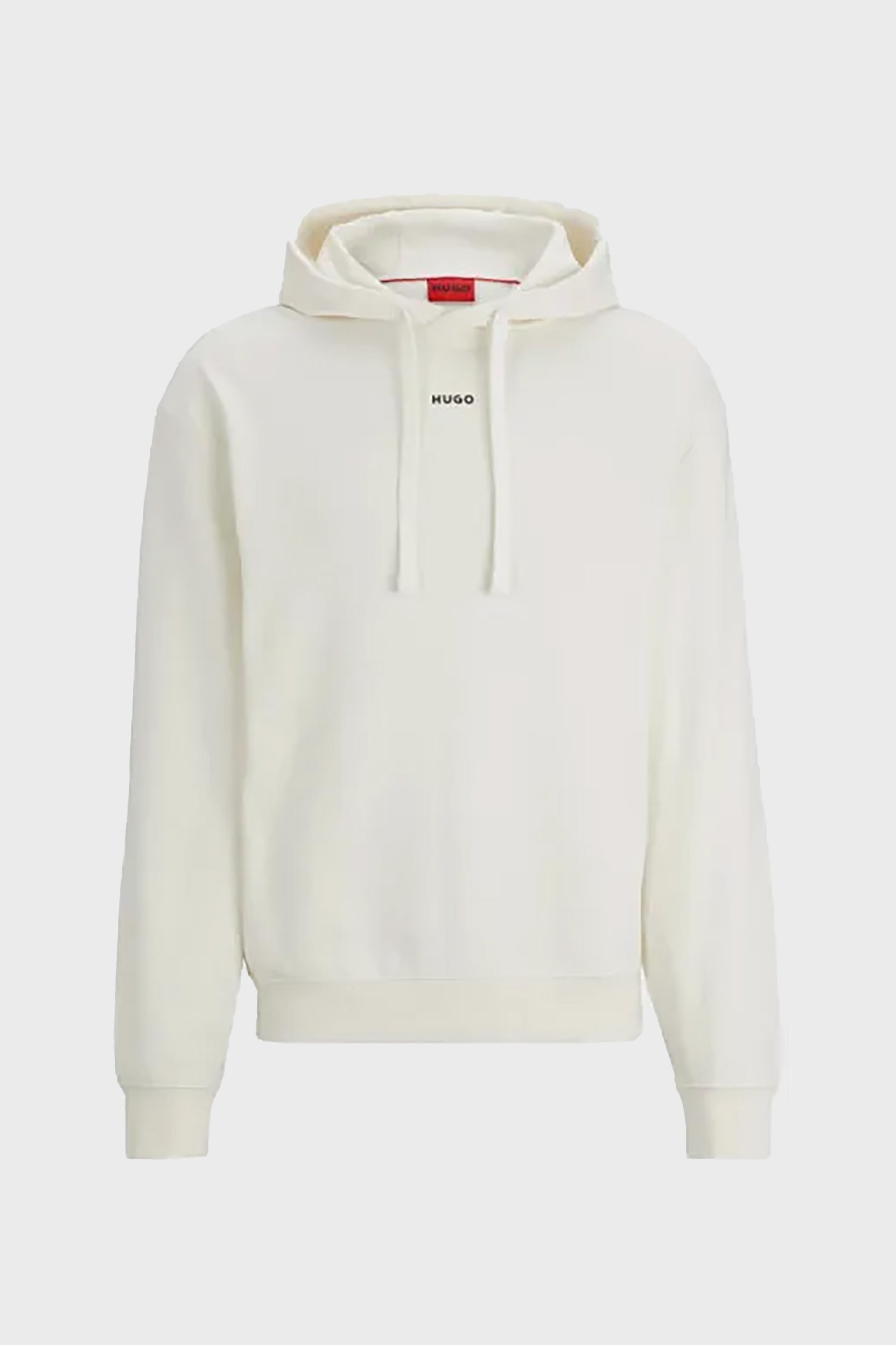 Hugo Boss ανδρική βαμβακερή μπλούζα φούτερ μονόχρωμη με διακριτικό contrast logo print "Dapo" - 50486478 Λευκό