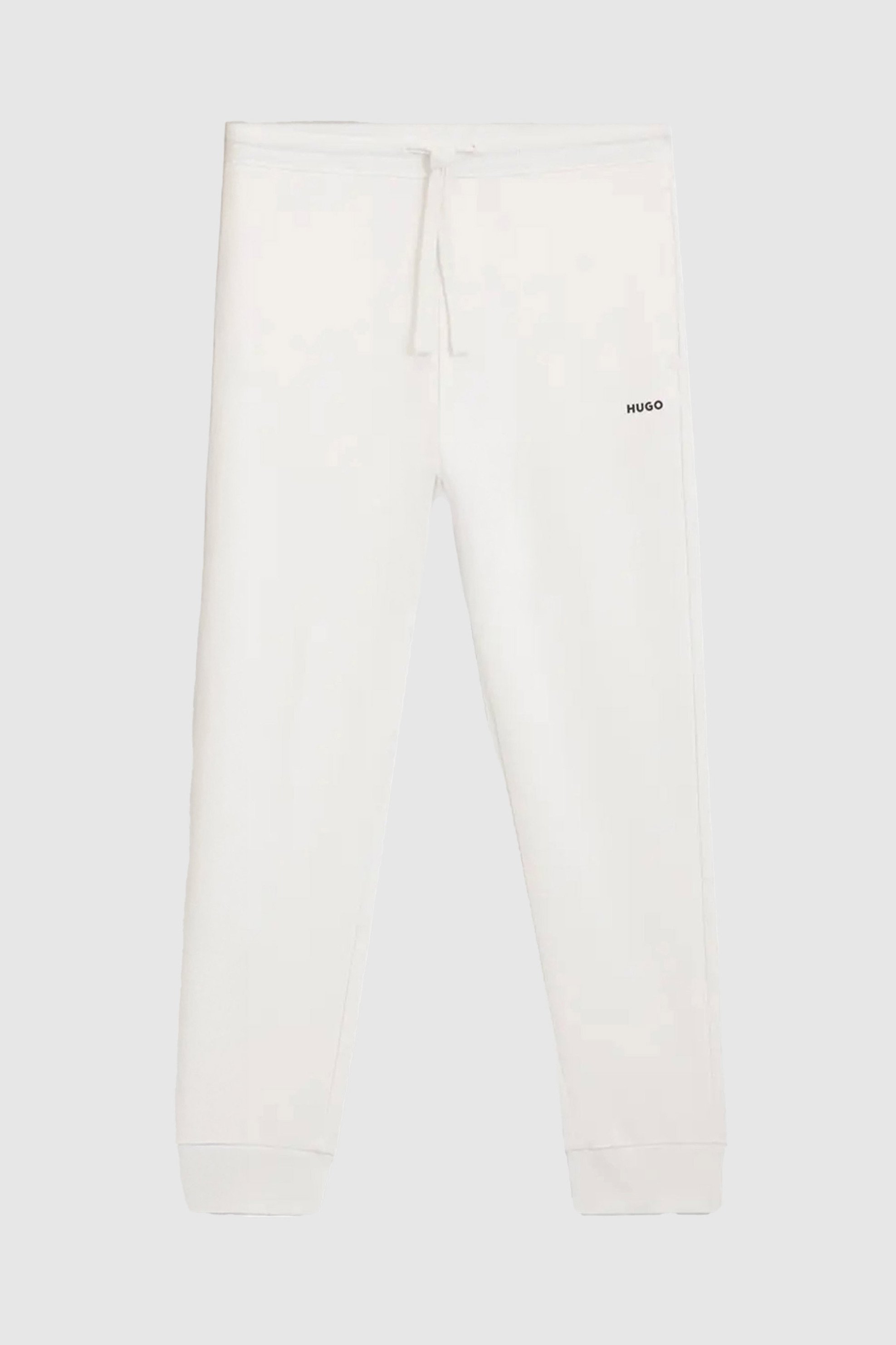 Hugo Boss ανδρικό βαμβακερό παντελόνι φόρμας μονόχρωμο με διακριτικό λογότυπο "Dayote232" - 50489617 Λευκό
