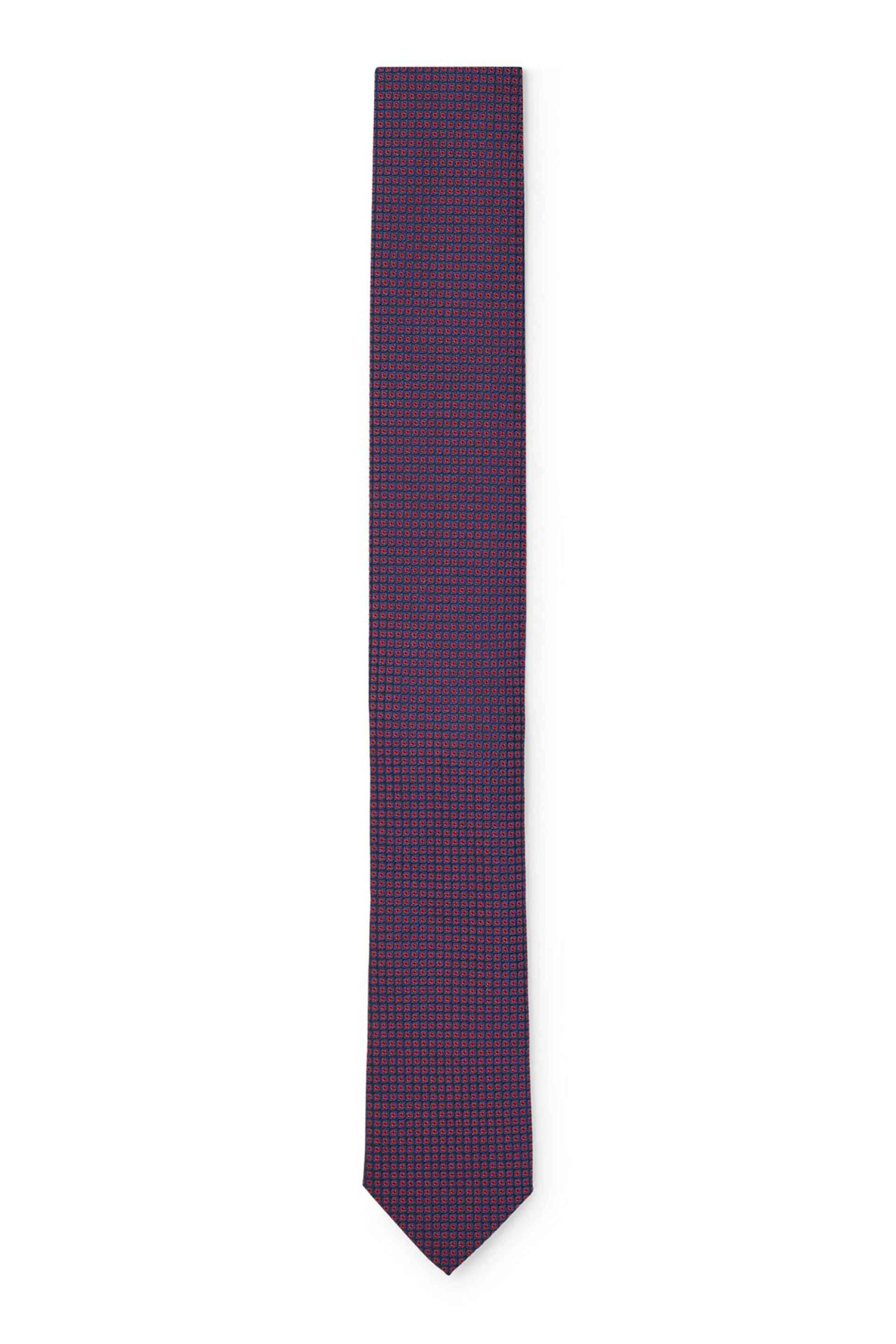 Ανδρική Μόδα > Ανδρικά Αξεσουάρ > Ανδρικές Γραβάτες & Παπιγιόν Hugo Boss ανδρική μεταξωτή γραβάτα με all-over micro squares & dots - 50509032 Μοβ