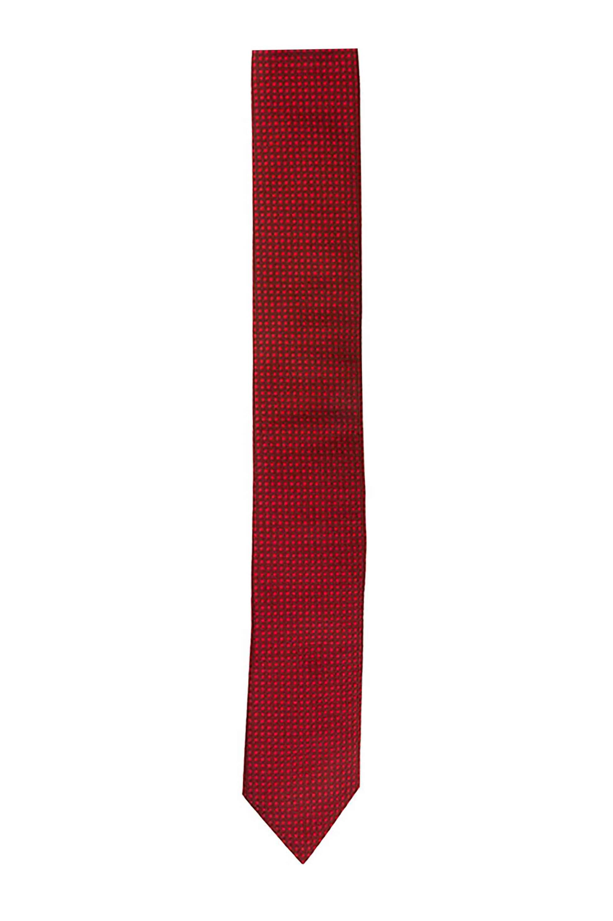 HUGO Hugo Boss ανδρική μεταξωτή γραβάτα με μικροσχέδιο - 50509040 Μπορντό