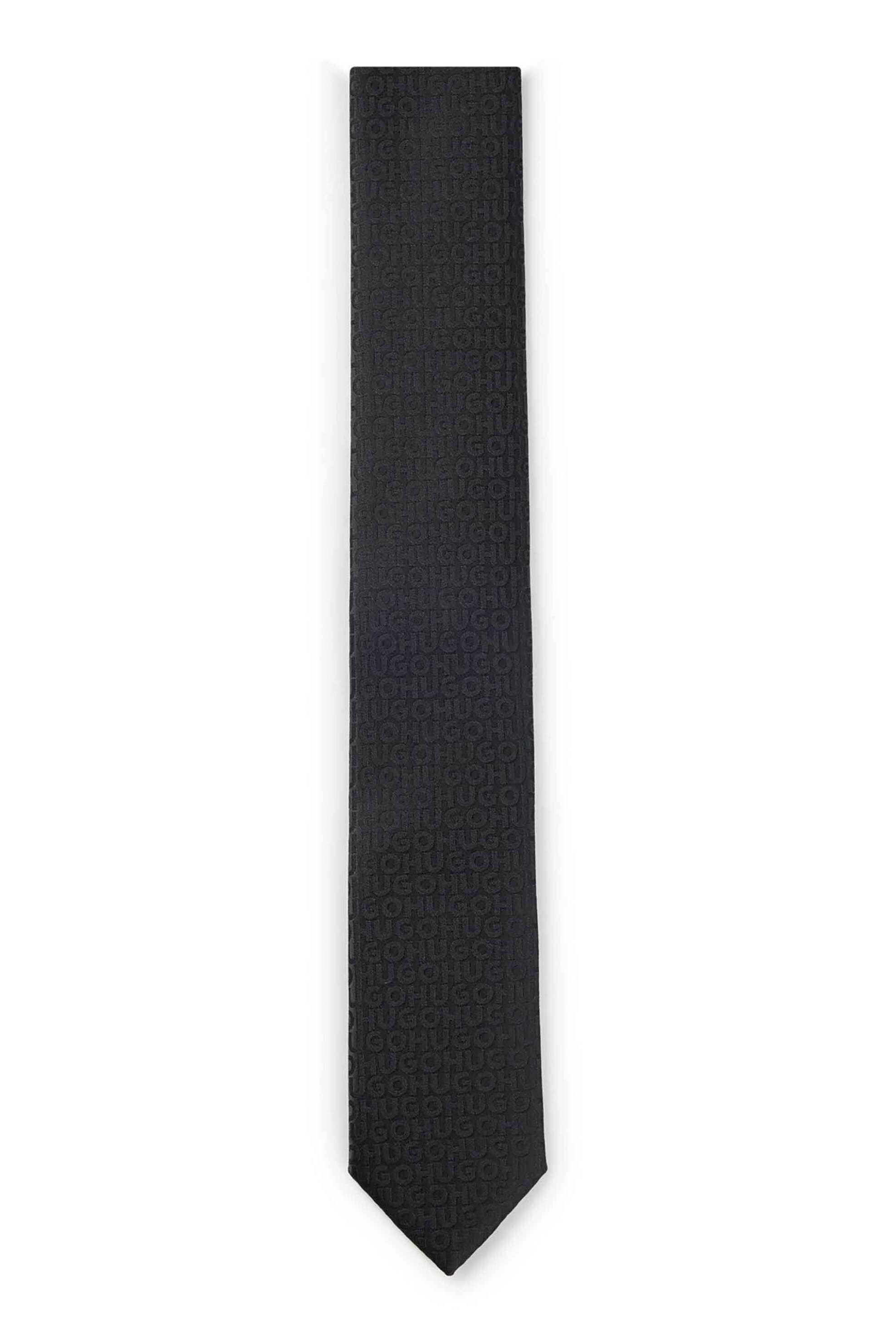 HUGO Hugo Boss ανδρική γραβάτα με all-over logo print - 50509067 Μαύρο