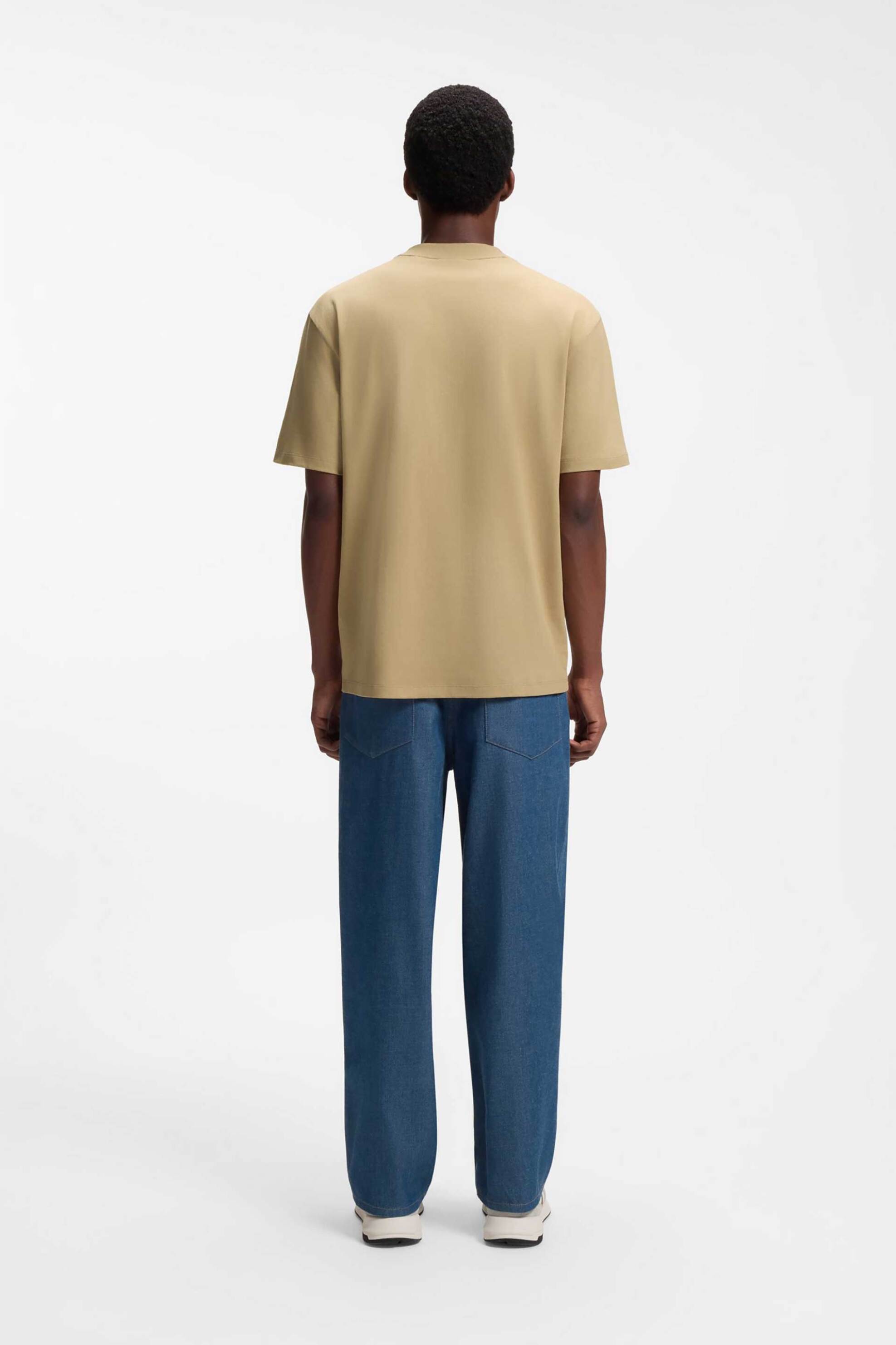 Hugo Ανδρικό T-Shirt με Λογότυπο Relaxed Fit Dapolino - 50488330 Μπεζ