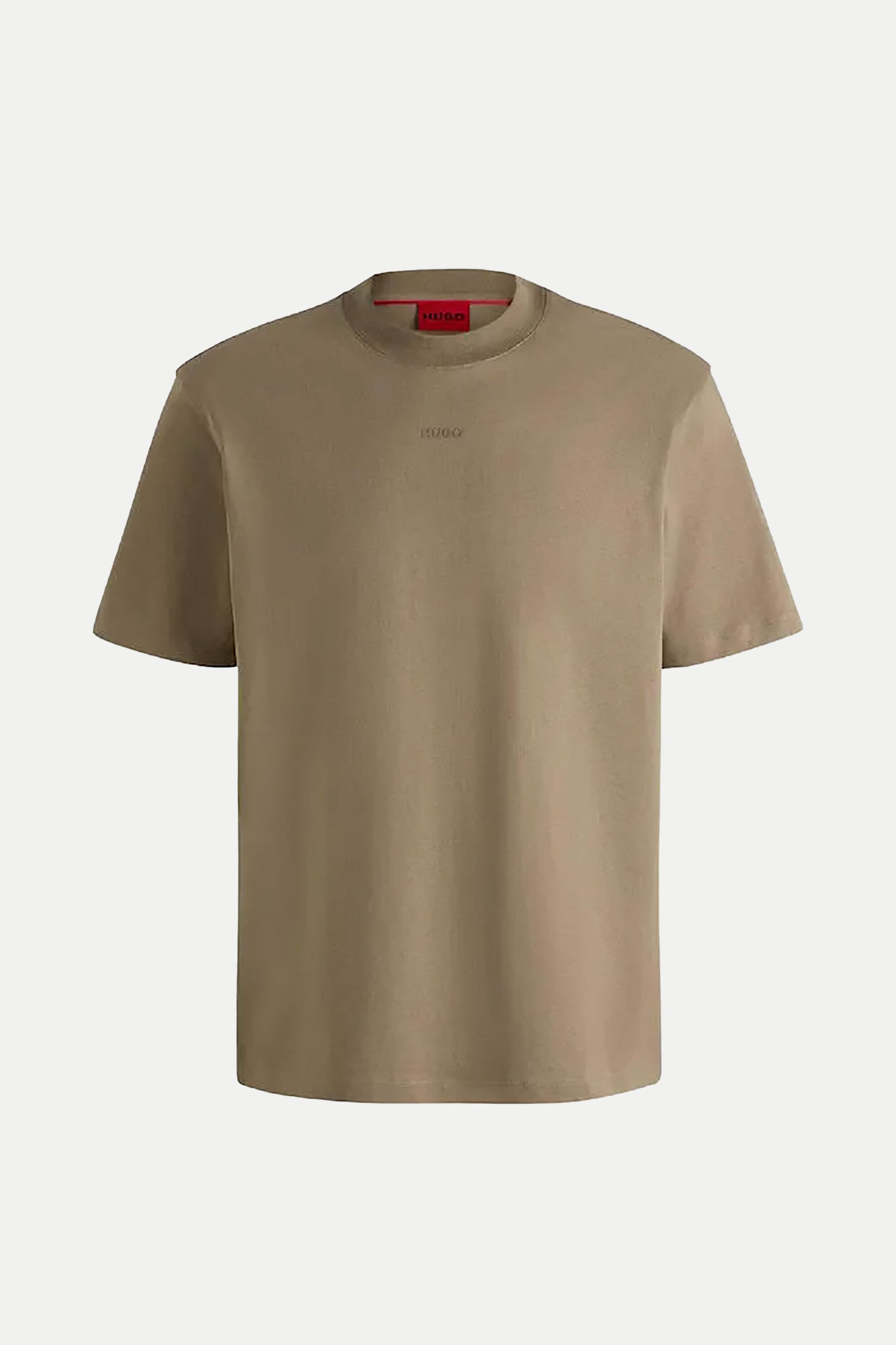 Hugo Boss ανδρικό T-shirt μονόχρωμο βαμβακερό με ανάγλυφο λογότυπο "Dapolino" - 50488330 Καφέ Ανοιχτό