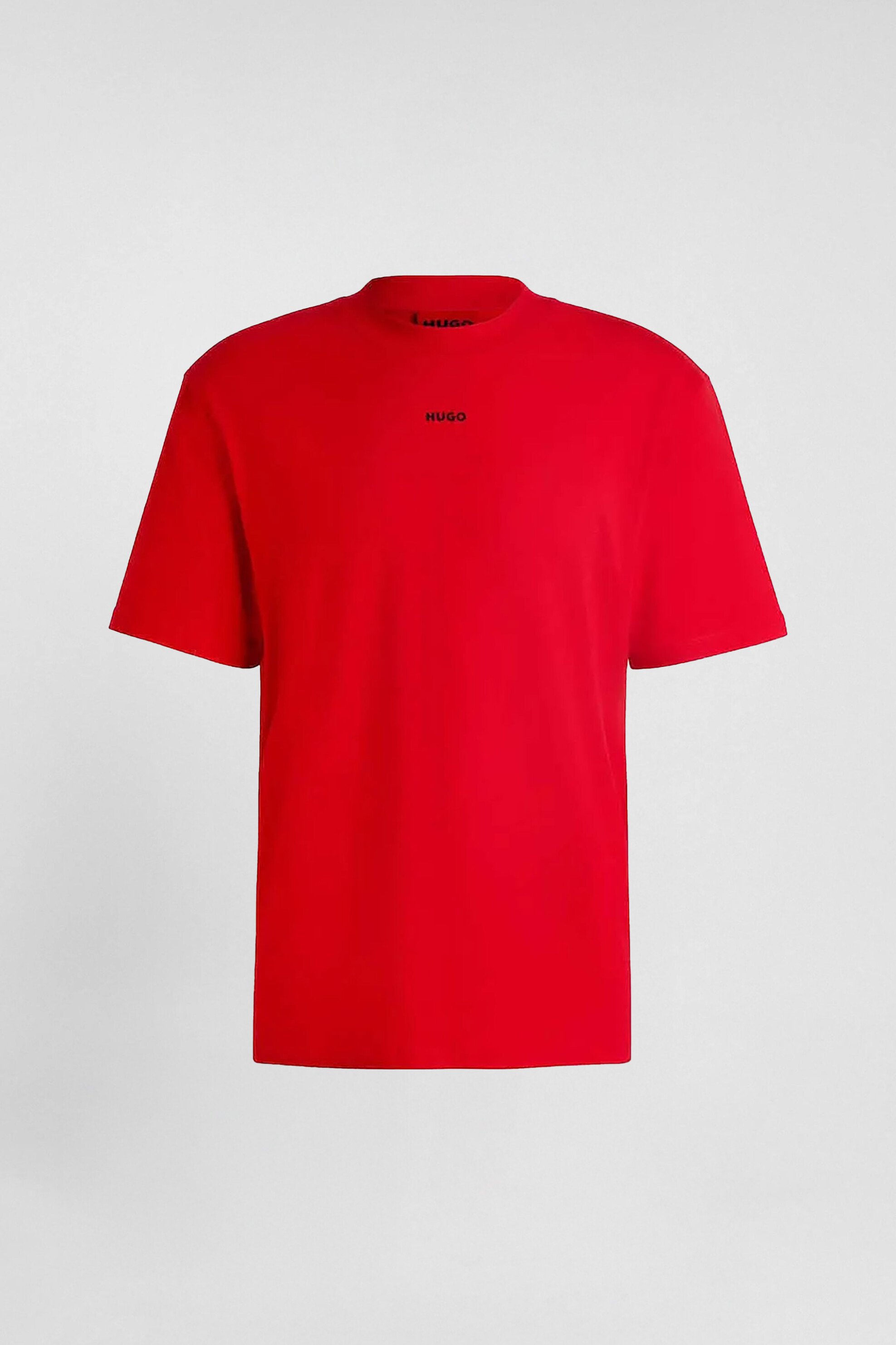 Hugo Boss ανδρικό T-shirt μονόχρωμο βαμβακερό με ανάγλυφο λογότυπο "Dapolino" - 50488330 Κόκκινο