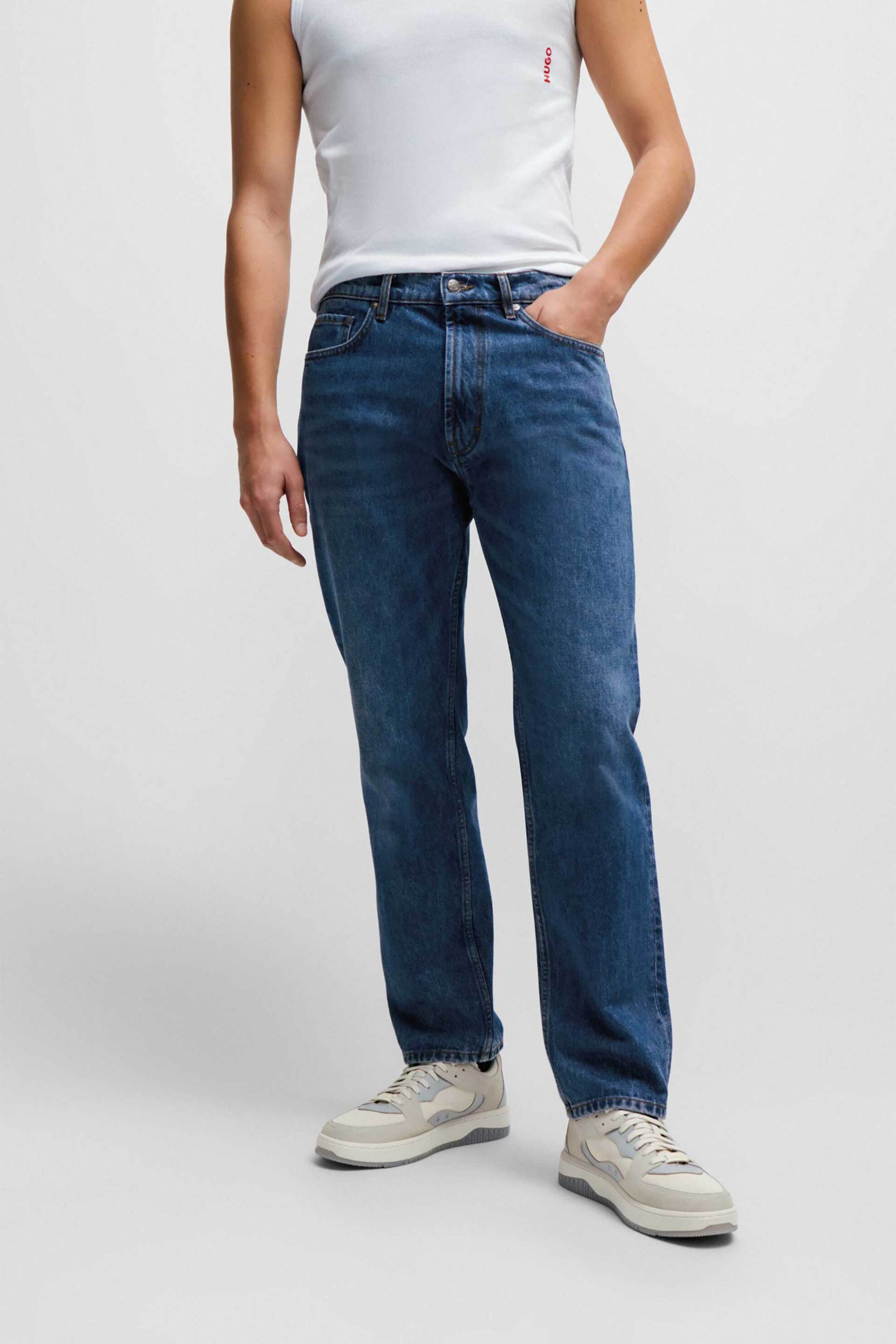 Hugo Boss ανδρικό τζην παντελόνι μονόχρωμο με all-over stonewashed effect "Ηugο 640" - 50507477 Denim Blue φωτογραφία