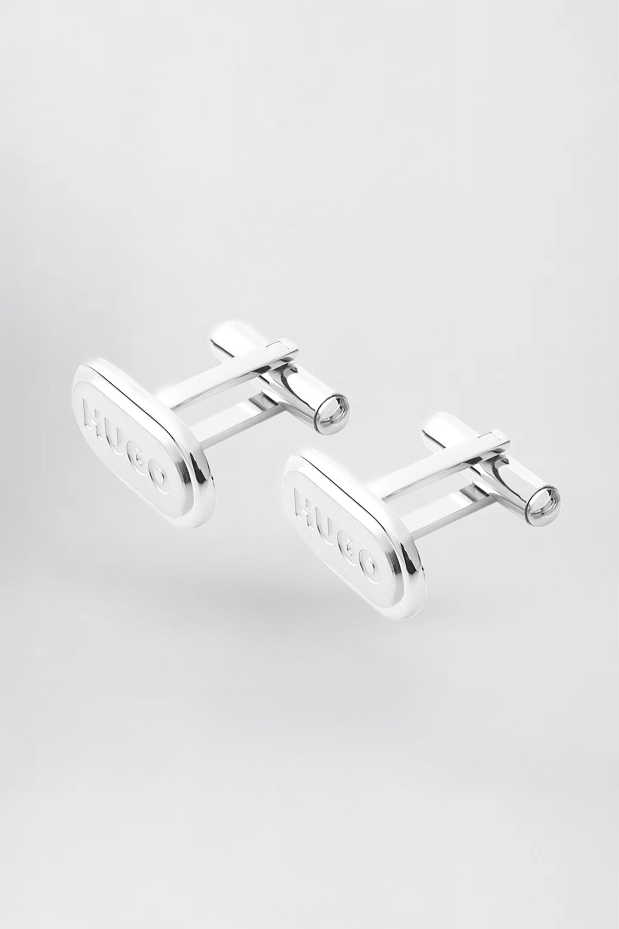 Hugo Boss ανδρικά μανικετόκουμπα με χαραγμένο λογότυπο "E-Clussic-Cuf" - 50494892 Γκρι