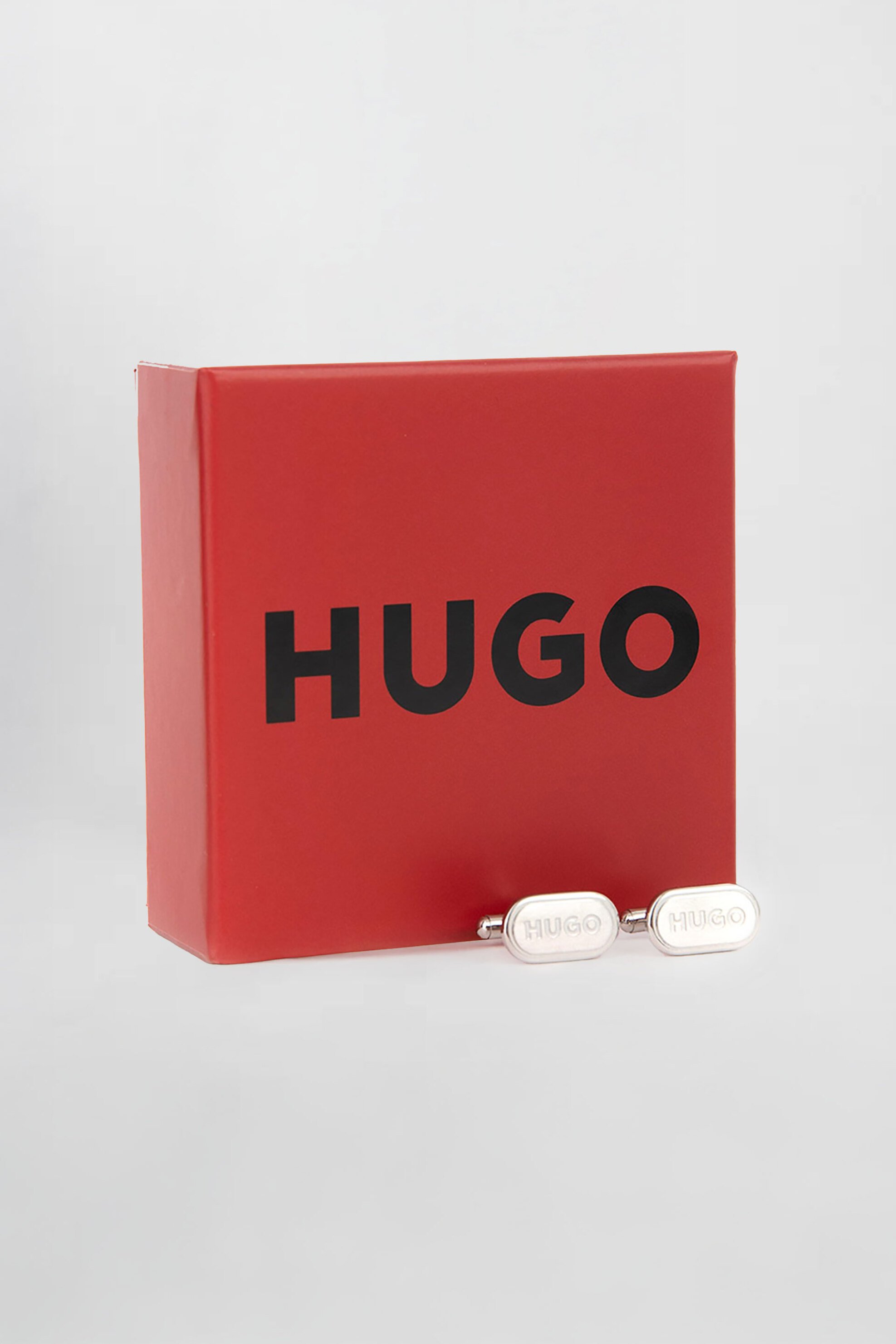 Hugo Boss Ανδρικά Μανικετόκουμπα με Χαραγμένο Λογότυπο E-Clussic-Cuf - 50494892 Γκρι