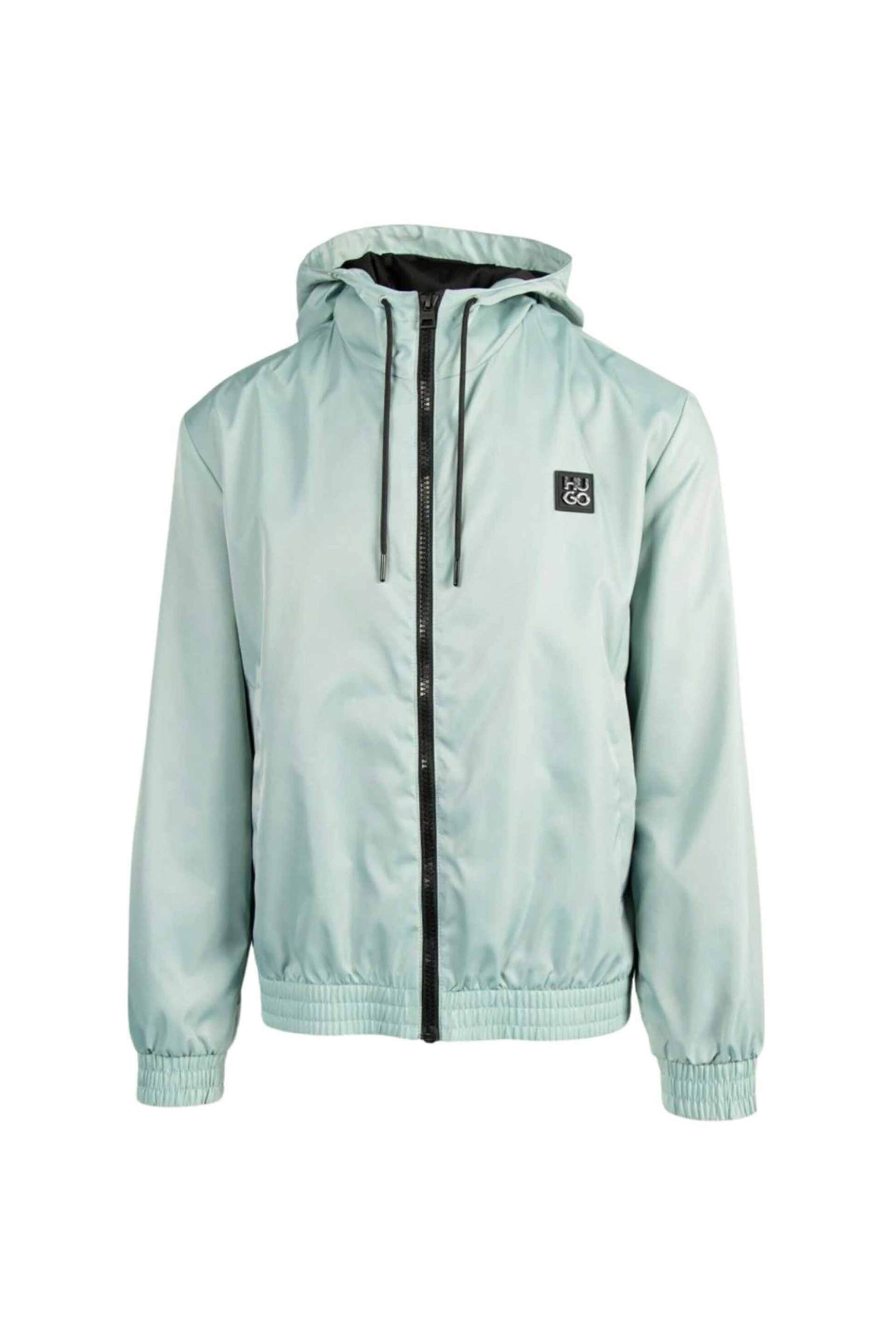 Hugo Boss ανδρικό μπουφάν μονόχρωμο με logo patch Regular Fit - 50517781 Βεραμάν Ανοιχτό