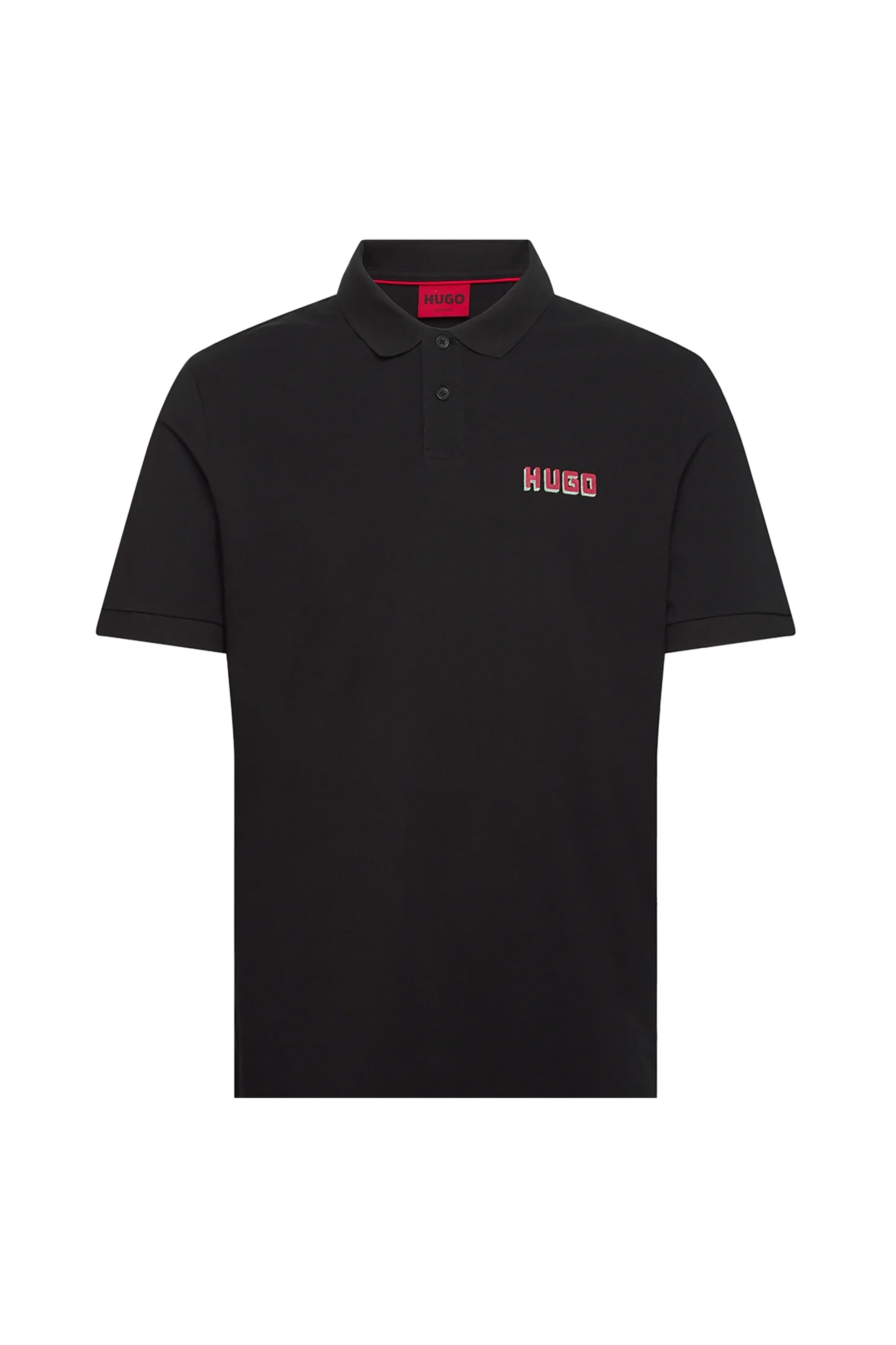 Hugo Boss ανδρική μπλούζα polo με logo print Regular Fit - 50516651 Μαύρο