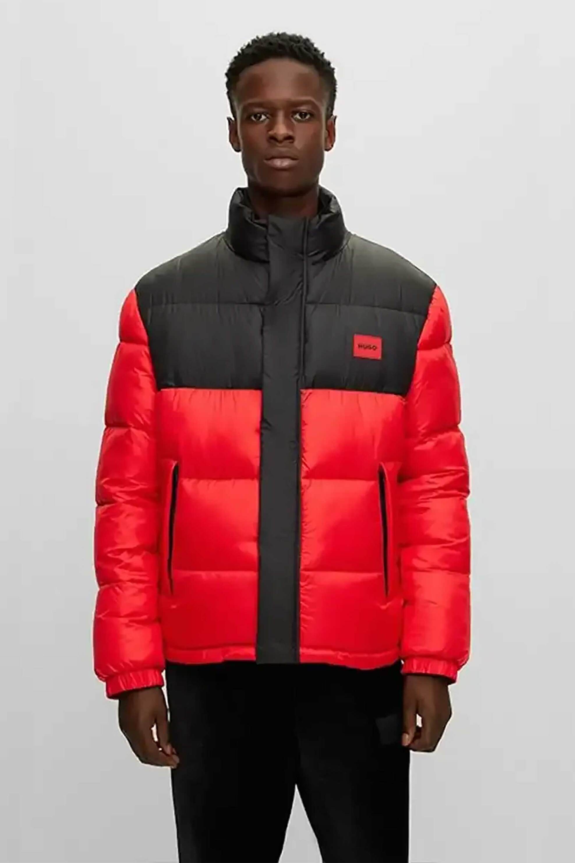 HUGO Hugo Boss ανδρικό μπουφάν με καπιτονέ σχέδιο με contrast logo patch Slim Fit - 50505904 Κόκκινο