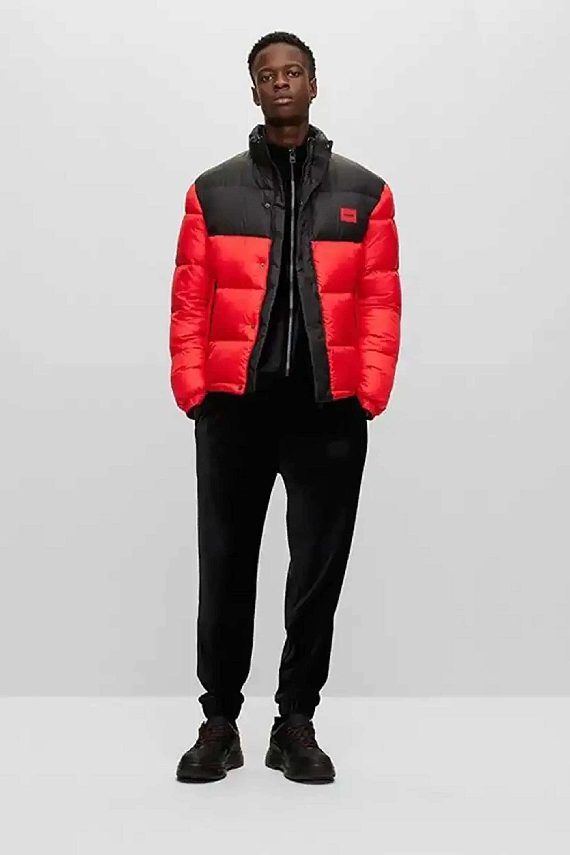 Hugo Boss ανδρικό μπουφάν με καπιτονέ σχέδιο με contrast logo patch Slim Fit - 50505904 Κόκκινο φωτογραφία