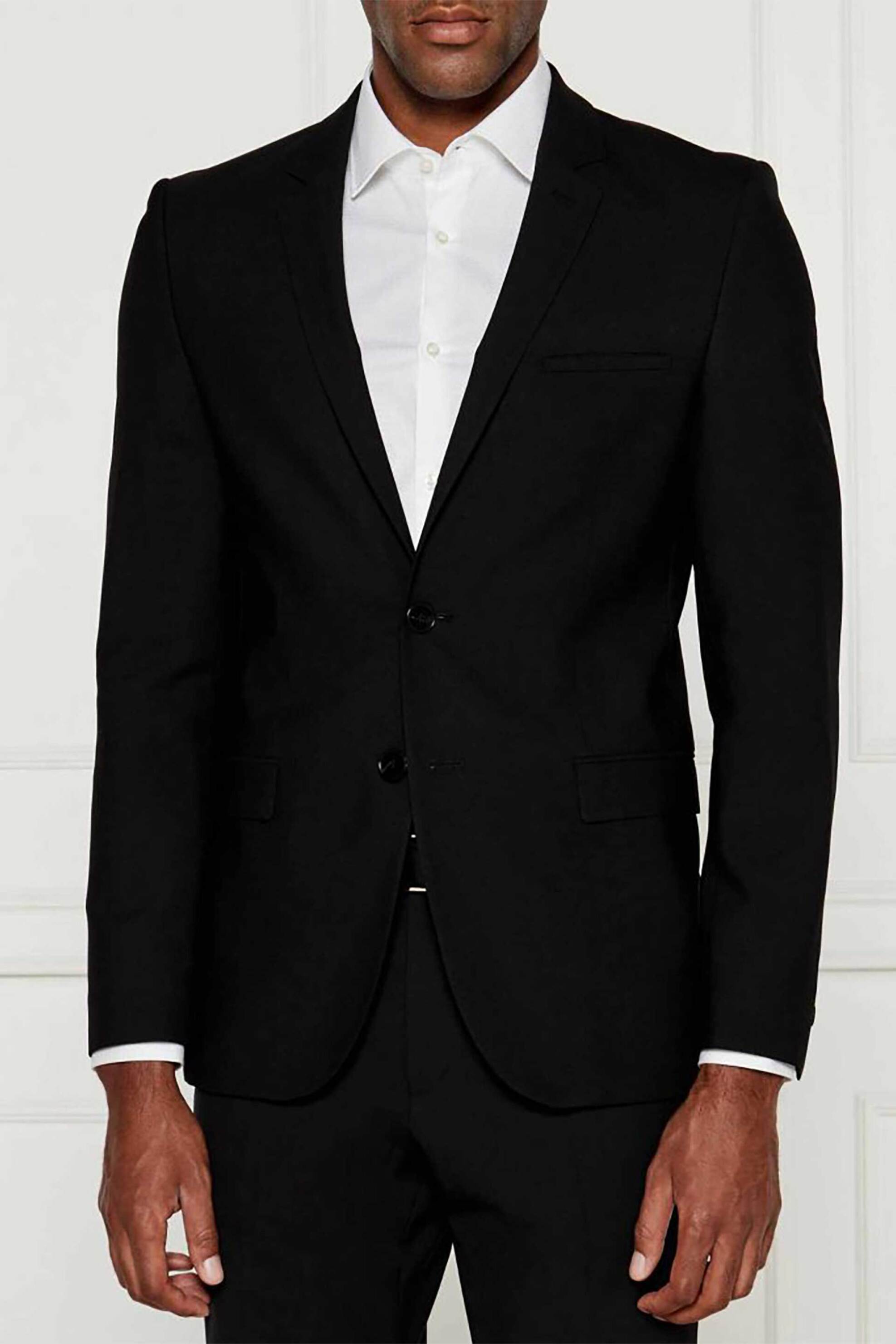 HUGO Hugo Boss ανδρικό σακάκι μονόχρωμο Regular Fit - 50525310 Μαύρο