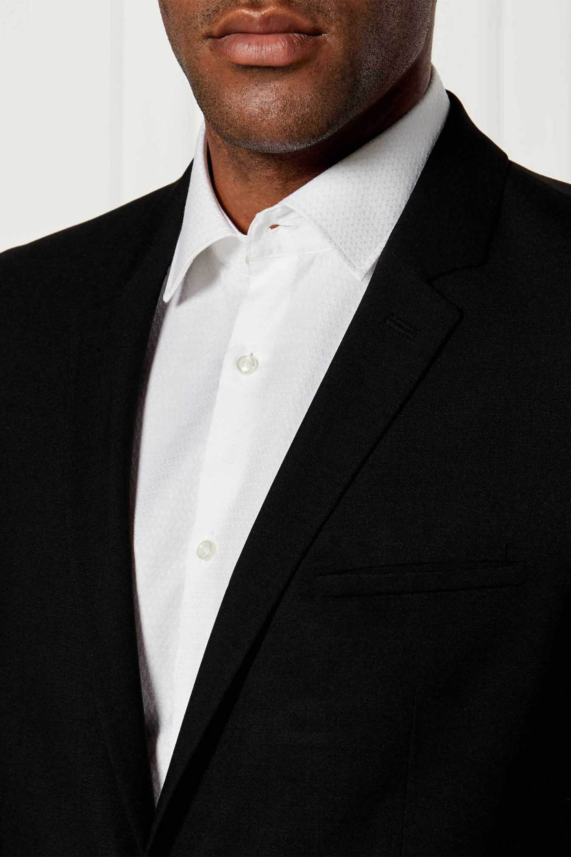 Hugo Boss ανδρικό σακάκι μονόχρωμο Regular Fit - 50525310 Μαύρο φωτογραφία