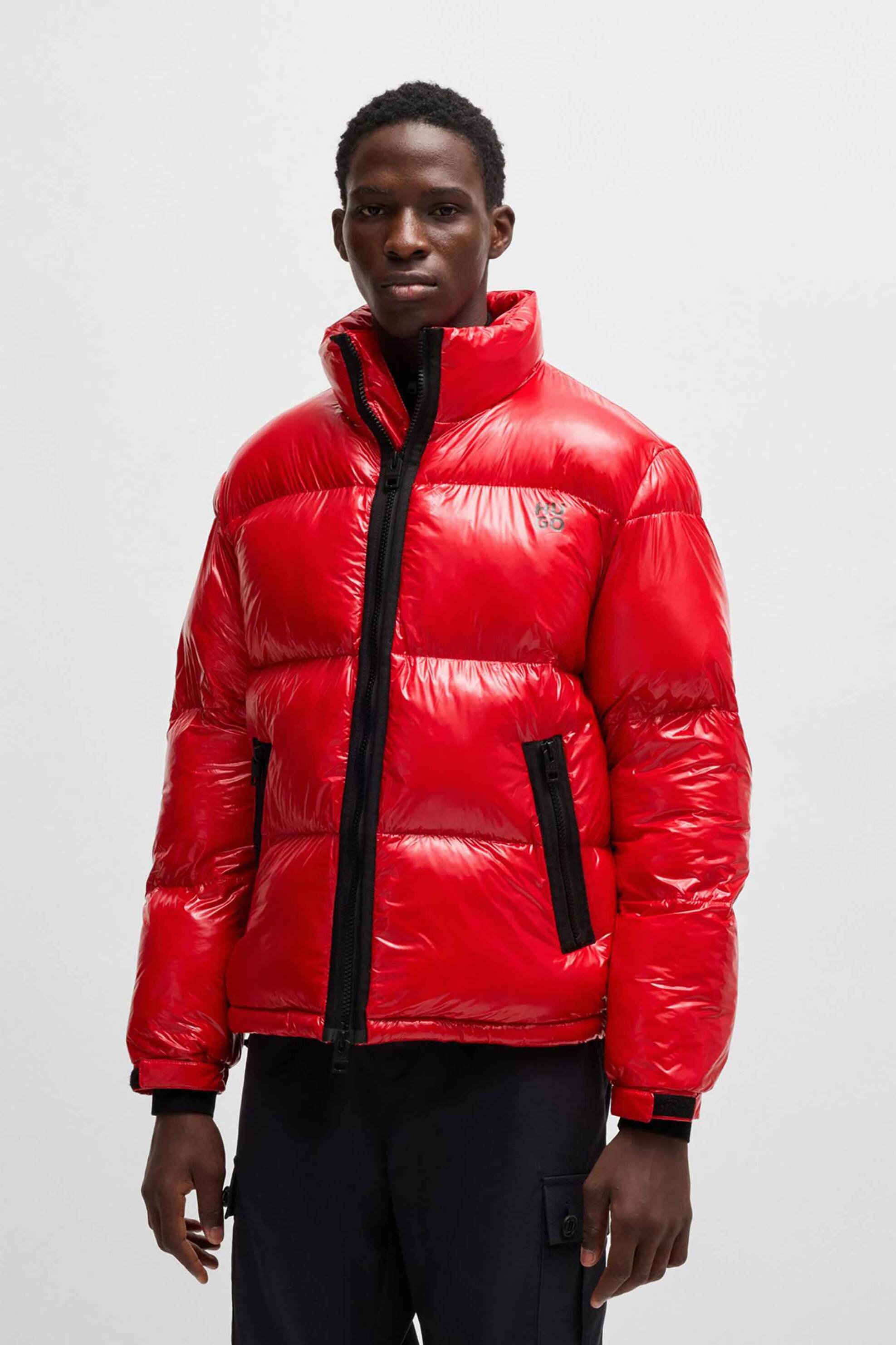 Hugo Boss ανδρικό μπoυφάν με καπιτονέ σχέδιο Slim Fit - 50523206 Κόκκινο