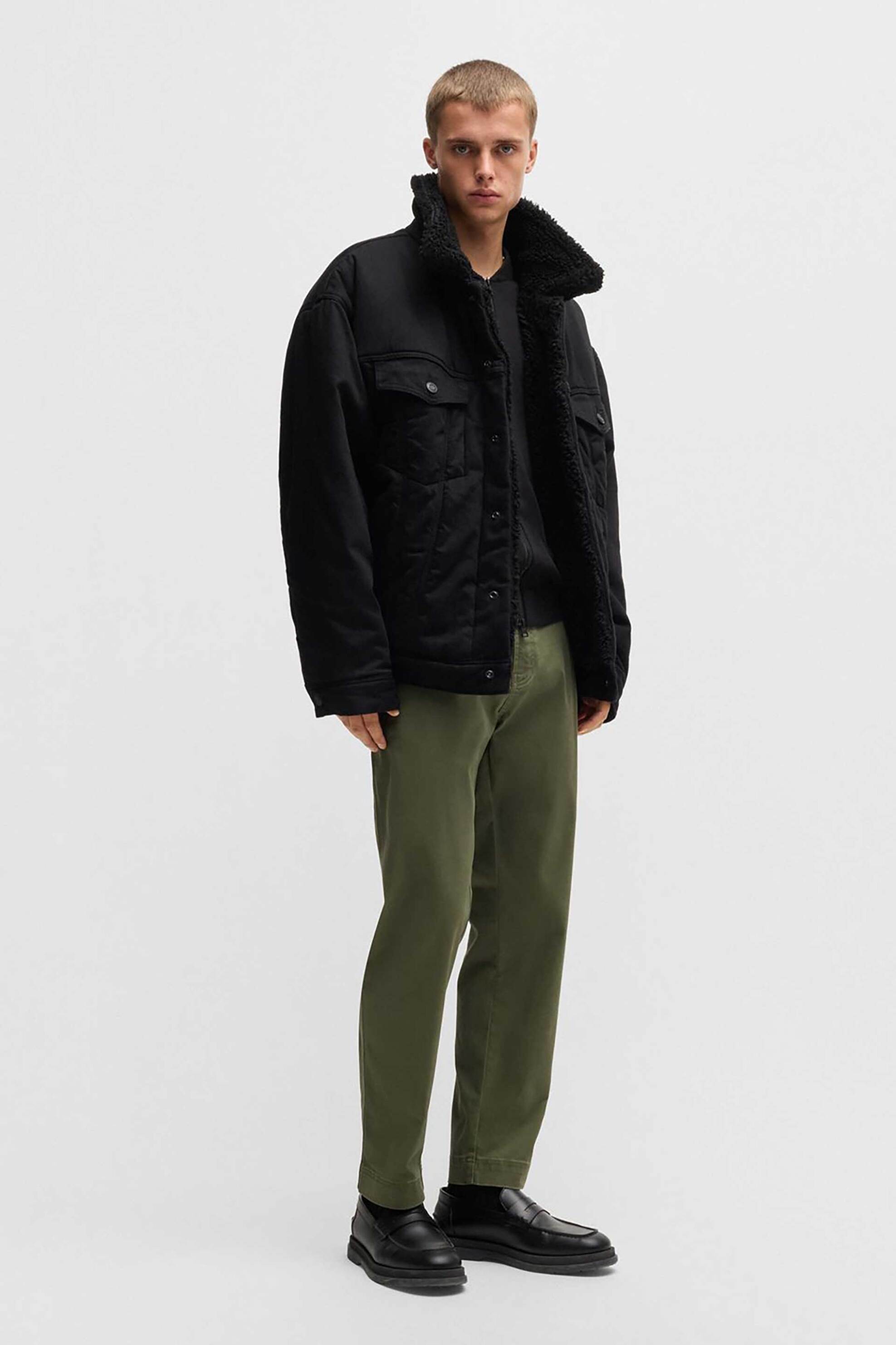 Hugo Boss ανδρικό παντελόνι chino μονόχρωμο - 50524576 Λαδί