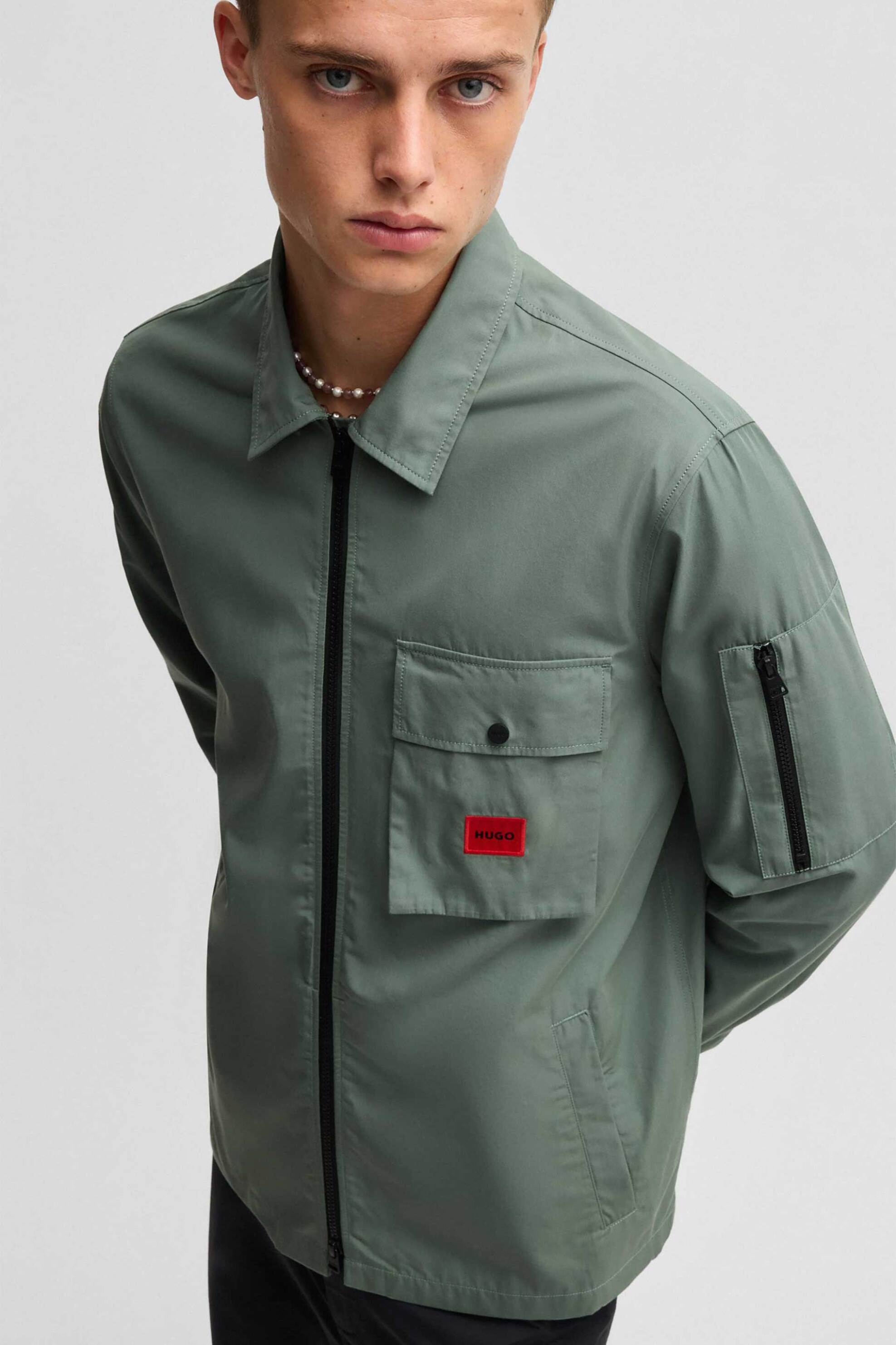 Hugo Boss ανδρικό overshirt με λογότυπο "Emmond" - 50482701 Βεραμάν φωτογραφία