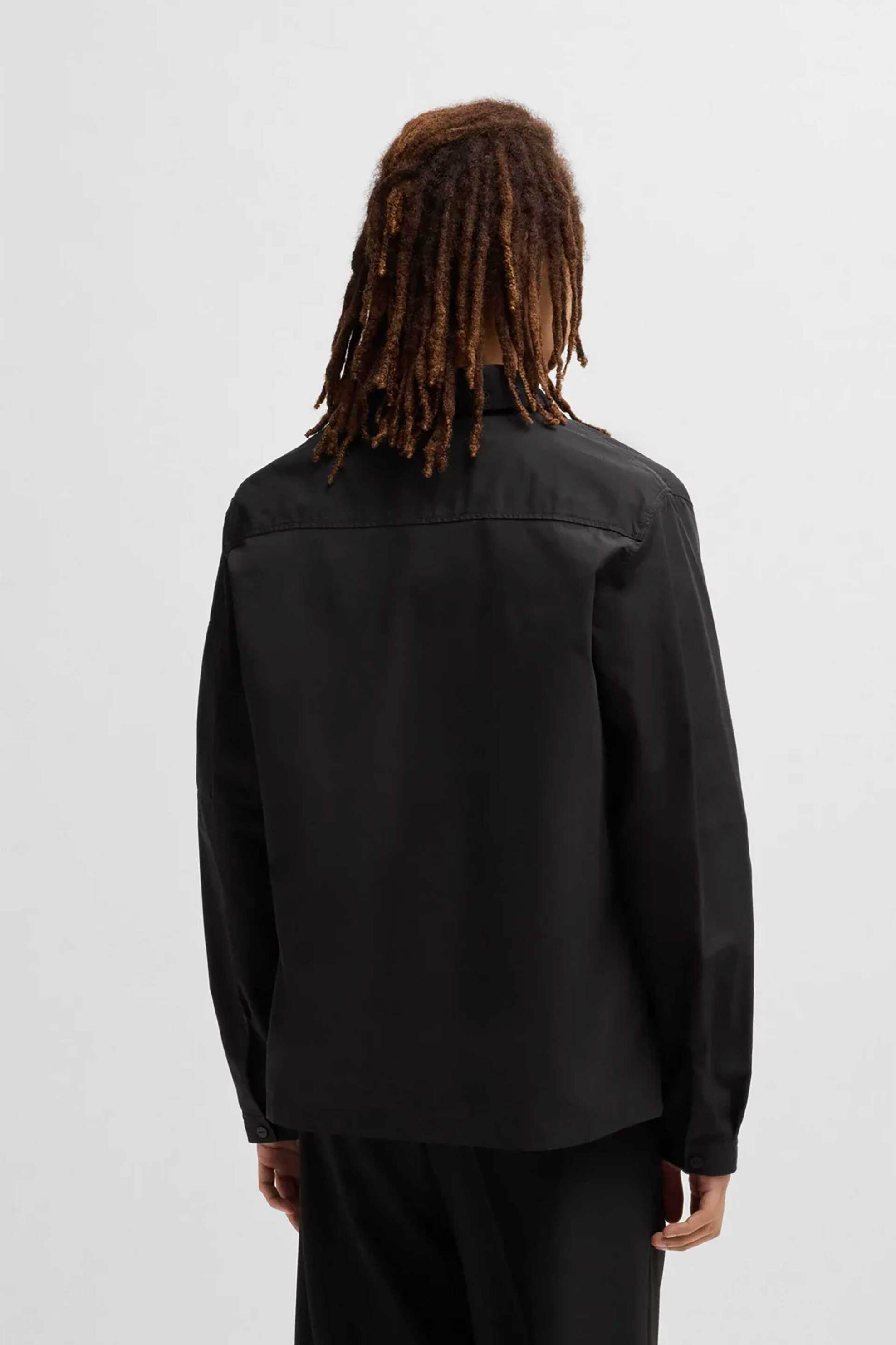 Hugo Boss Ανδρικό Overshirt με Λογότυπο Emmond - 50482701 Μαύρο