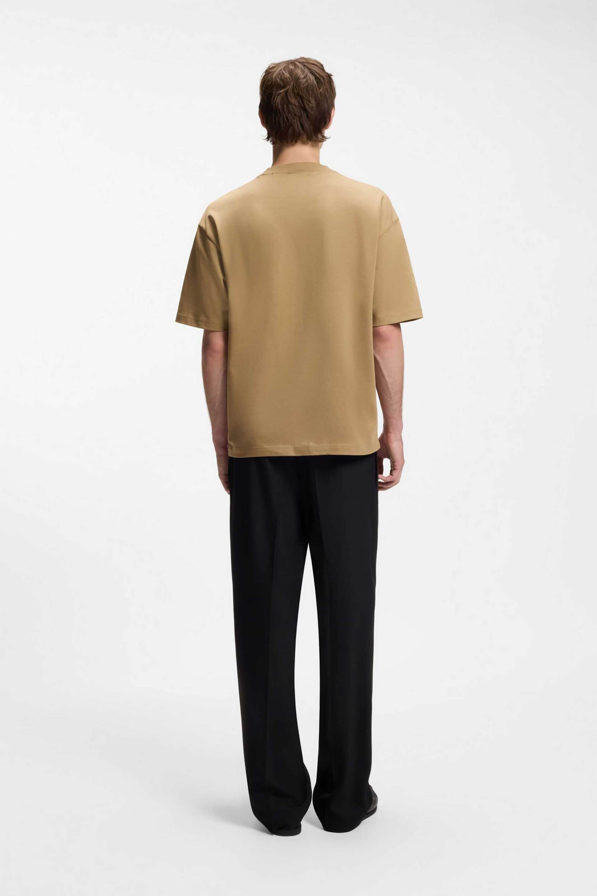 Hugo Ανδρικό T-Shirt με Λογότυπο Oversized Fit Dinkee - 50525765 Μπεζ