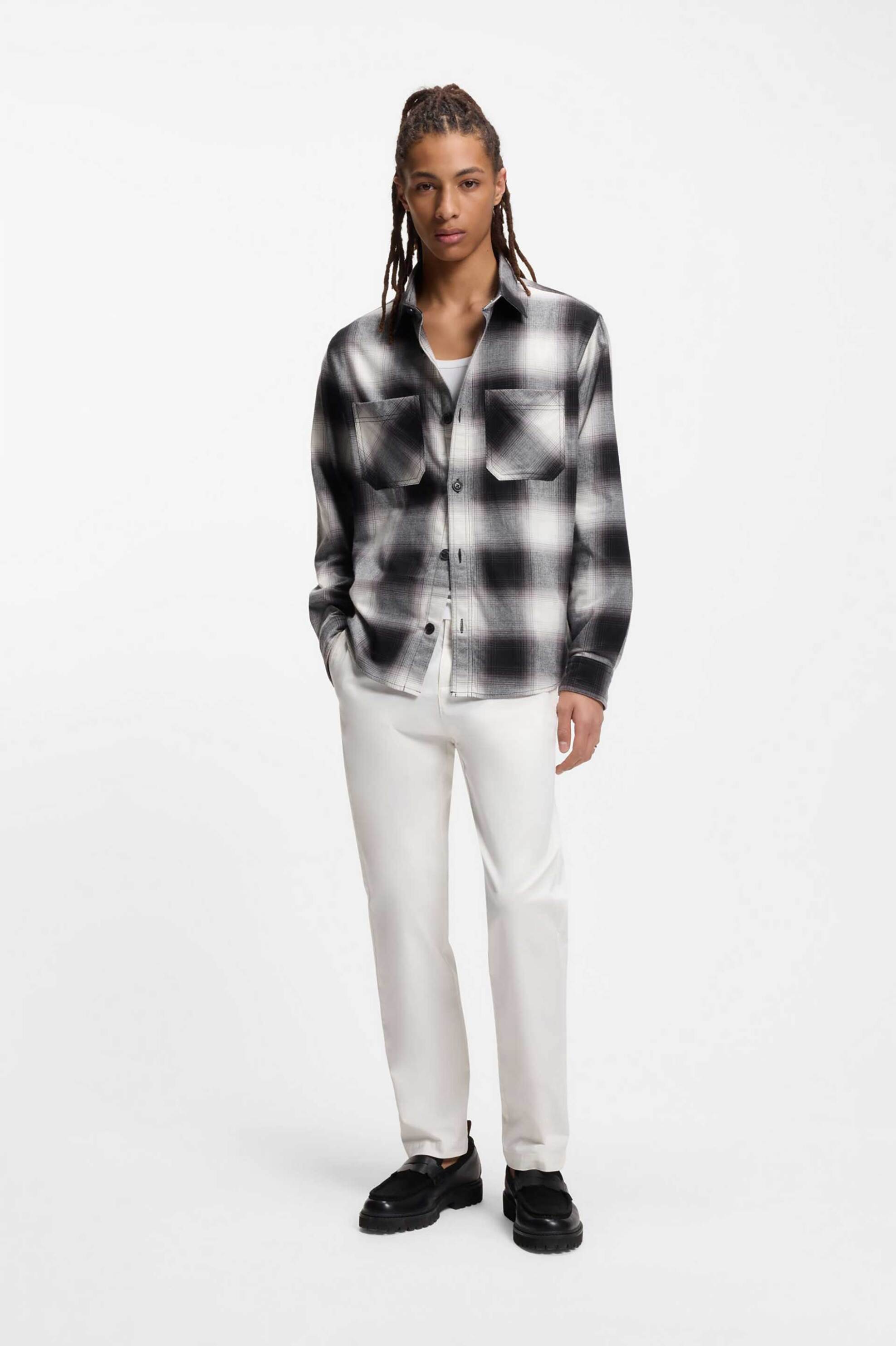 Hugo Boss ανδρικό παντελόνι chino Slim Fit "David251D" - 50530886 Εκρού